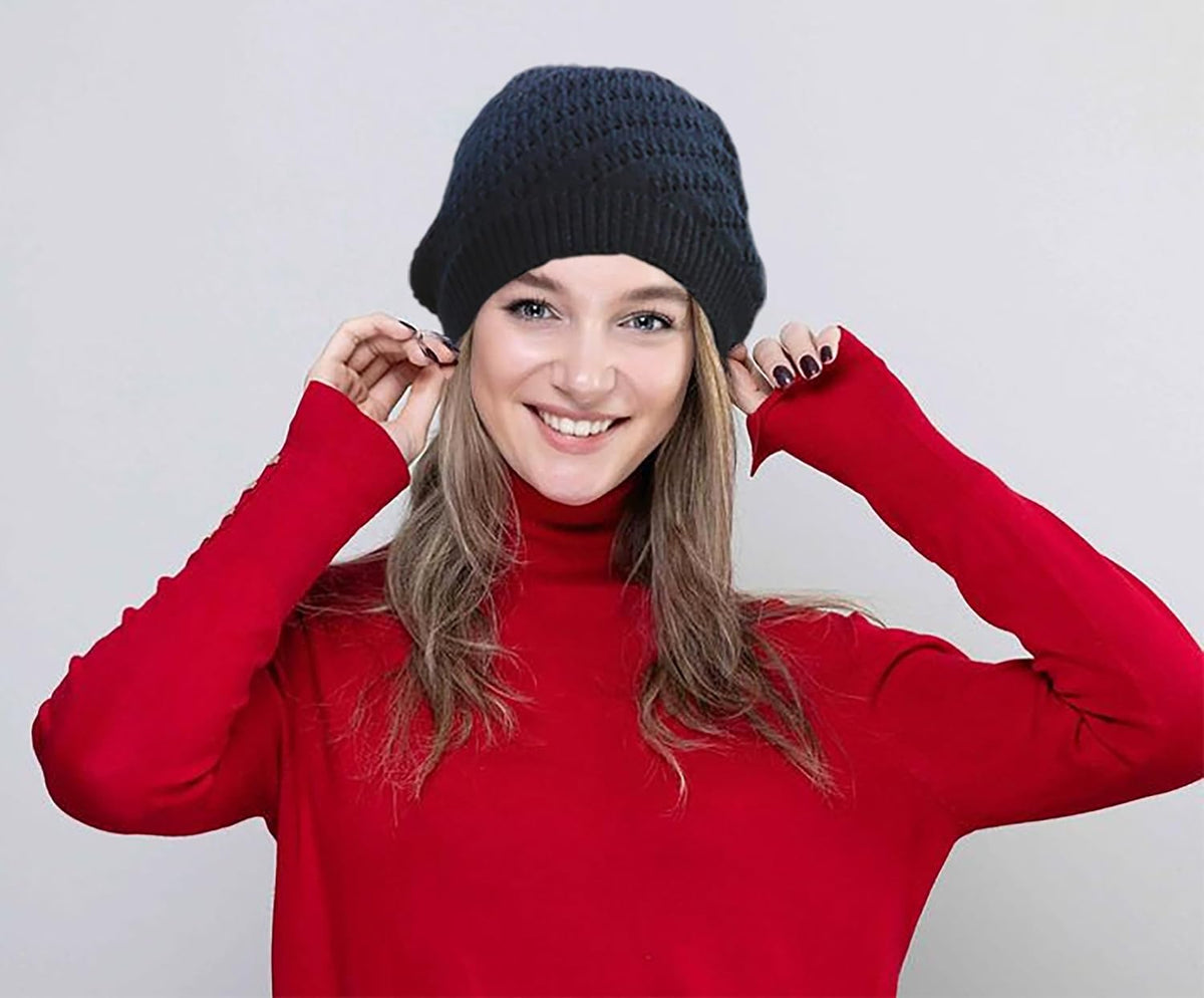 Gorro de Ganchillo Fino para Mujeres Verano Invierno Otoño Malla Ho...