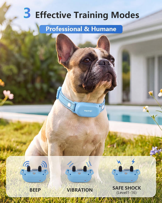 PATPET Collar de choque para perros (10 a 120 libras), collar de en...