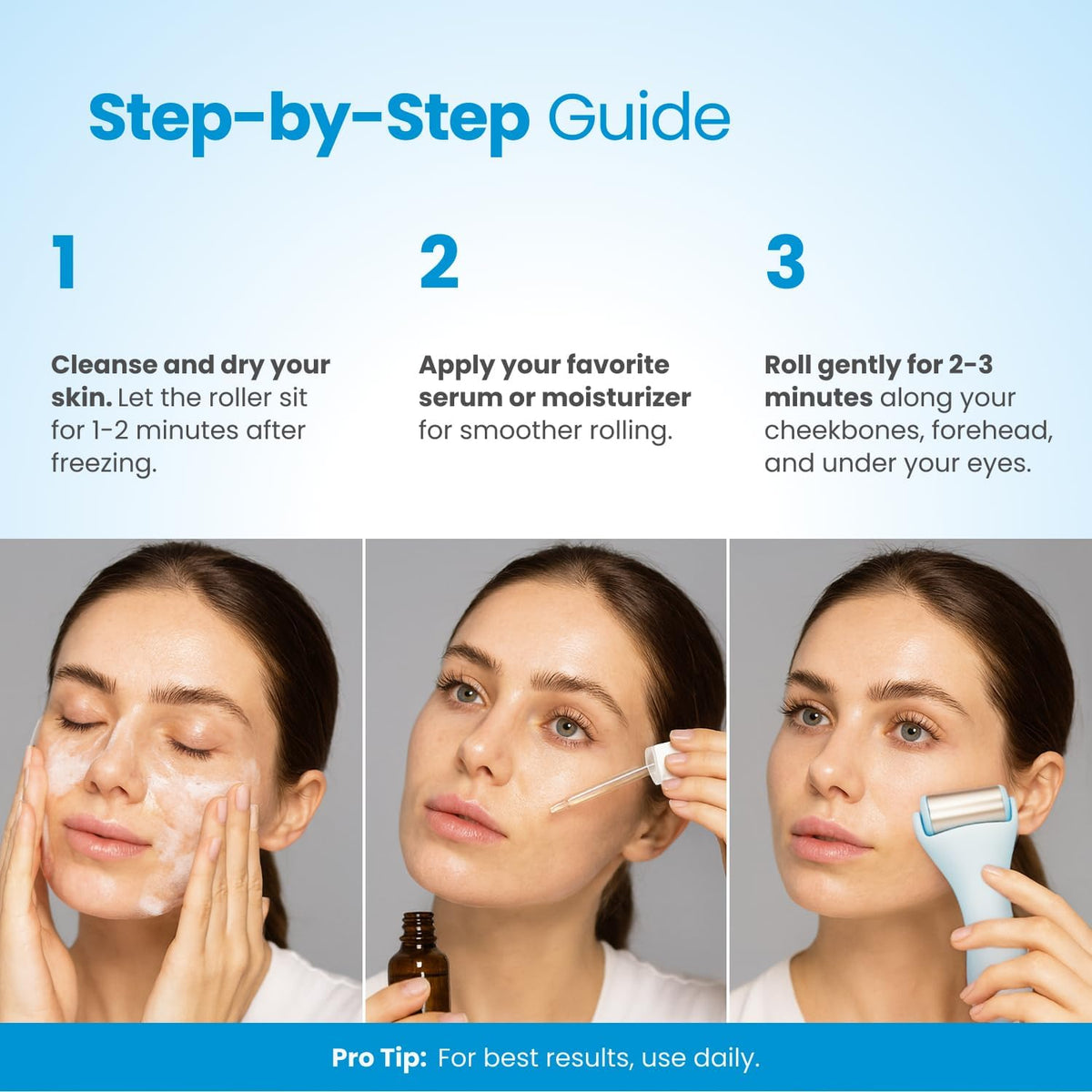 PLANTIFIQUE Rodillo de hielo para cara y ojos: reduce la hinchazón...