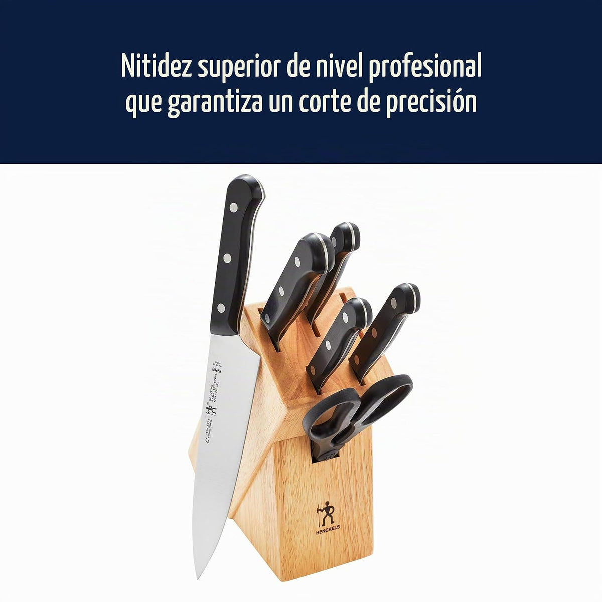 Henckels Solution - Juego de cuchillos de 7 piezas, afilado para ma...