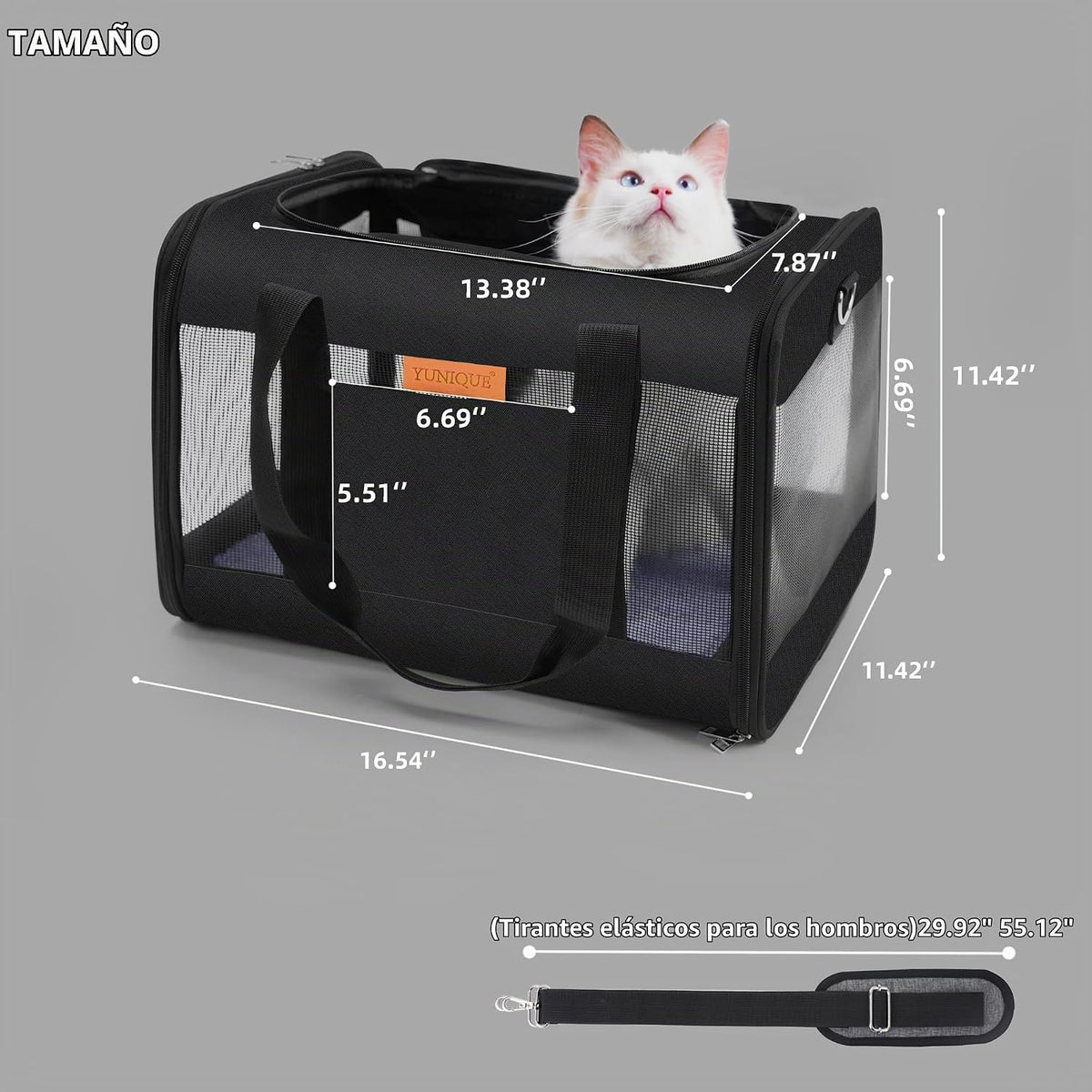 YUNIQUE Transportador de gatos y perros de lados suaves para mascot...