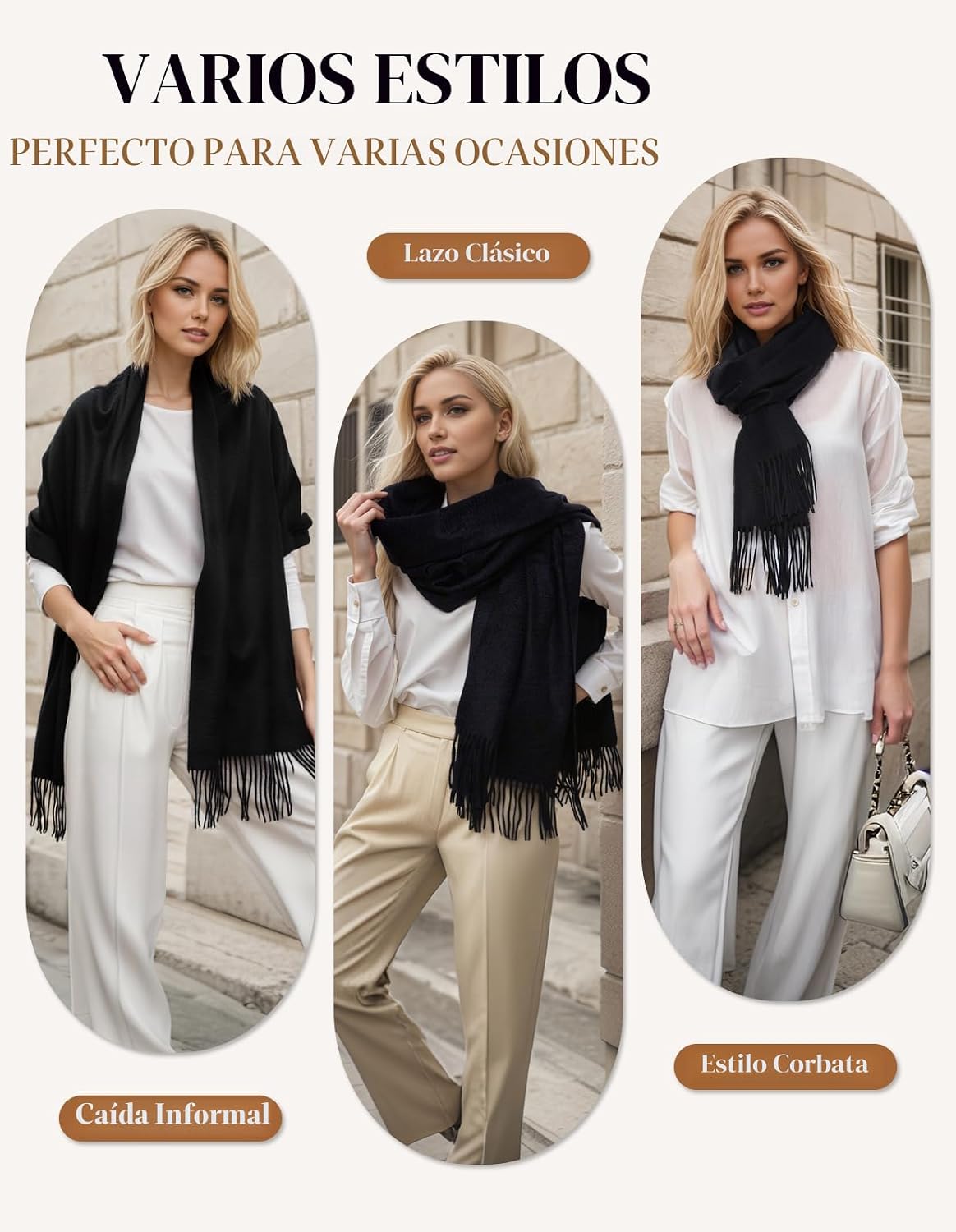 PAMEILA Bufanda de mujer tipo pashmina, chales y envolturas para ve...