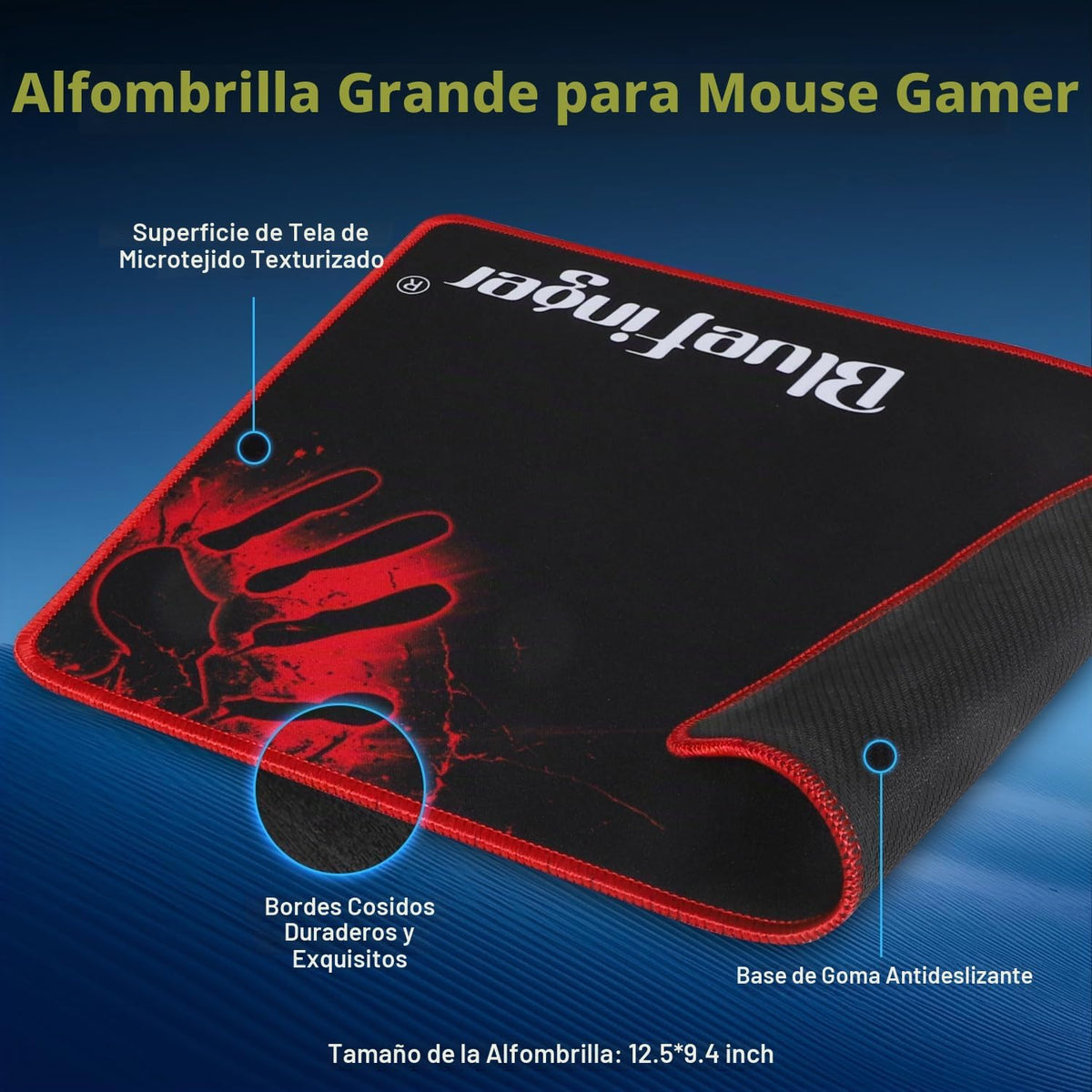 BlueFinger Combo de Teclado Retroiluminado para Juegos, Mouse y Aur...