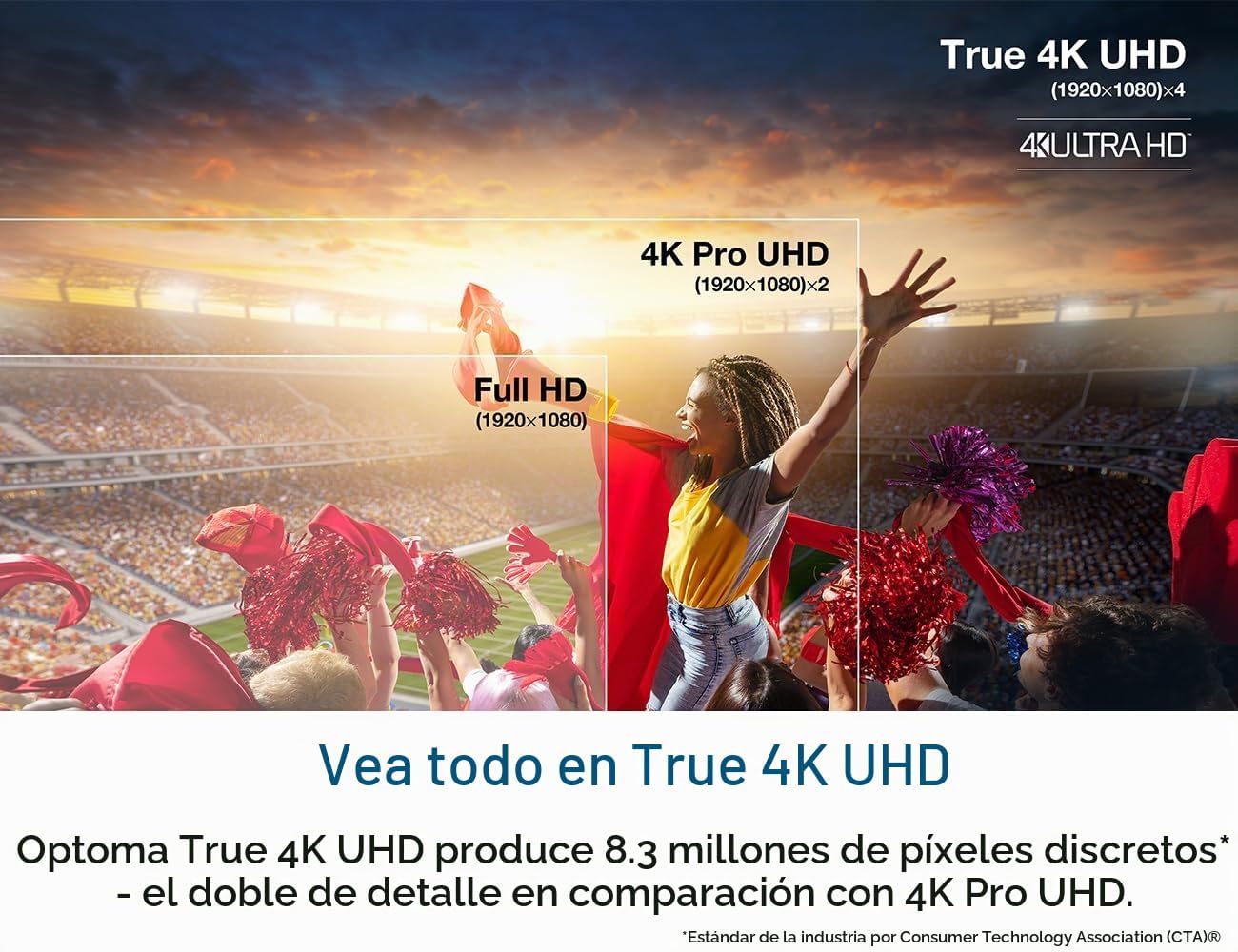 Optoma UHD38X 4K UHD Proyector con Alto Rango Dinámico - Blanco