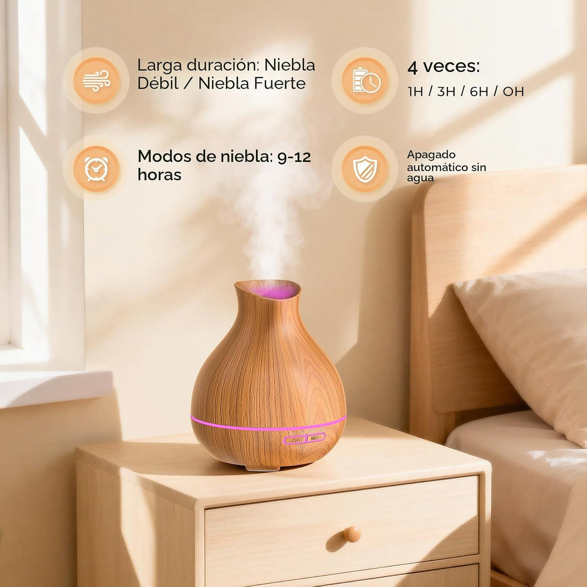 BZseed Difusor de aceite esencial de aromaterapia, 2 unidades de hu...