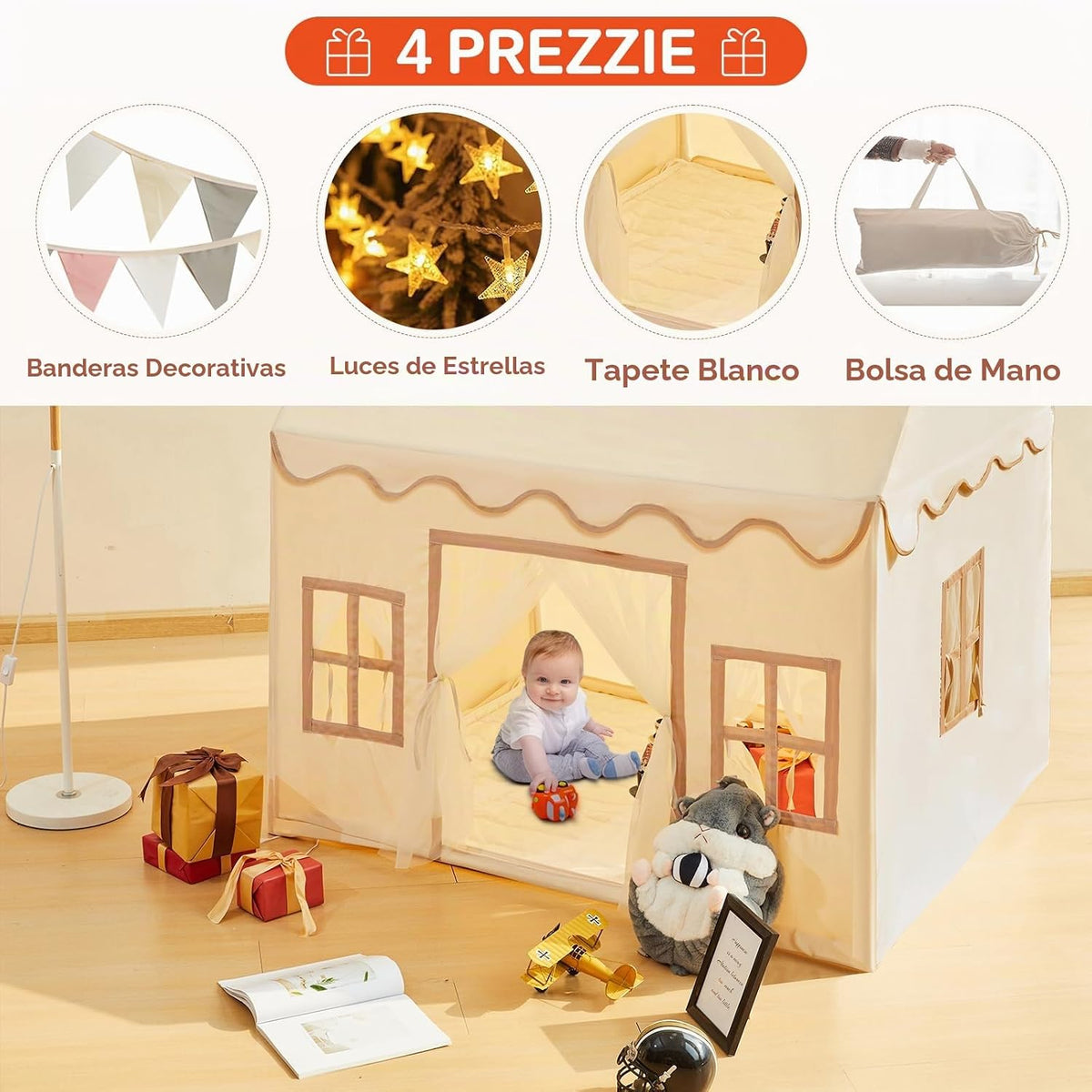 RongFa Playhouse - Tienda de campaña para niños, portátil con alfom...