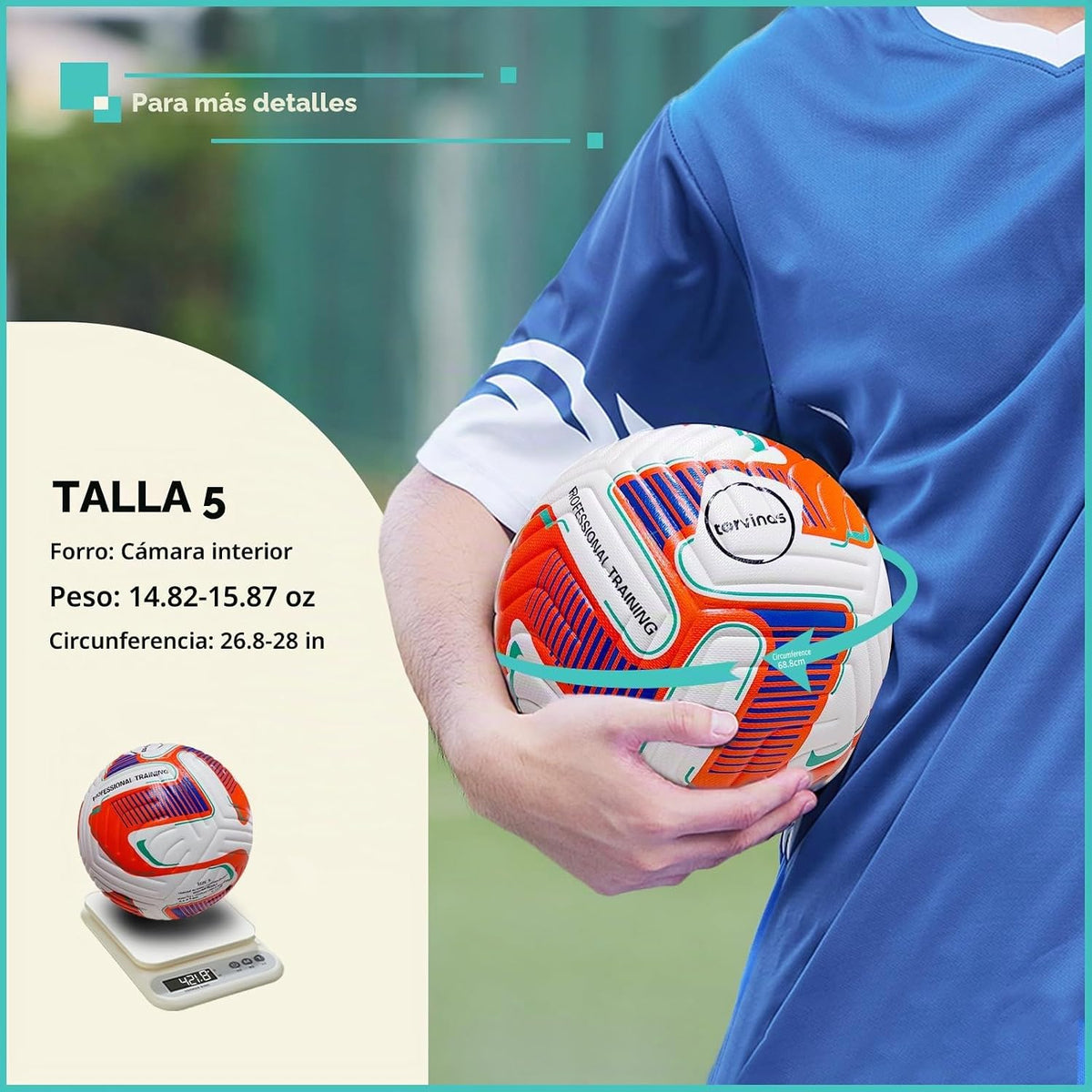 Torvinas Balón de fútbol Tamaño 5,4 \u2013 Piel sintética impermeab...