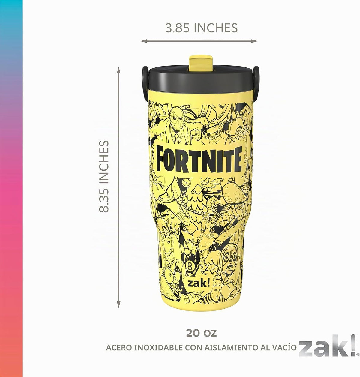Zak Designs Fortnite Siply Sutton - Vaso para hidratación sobre la...