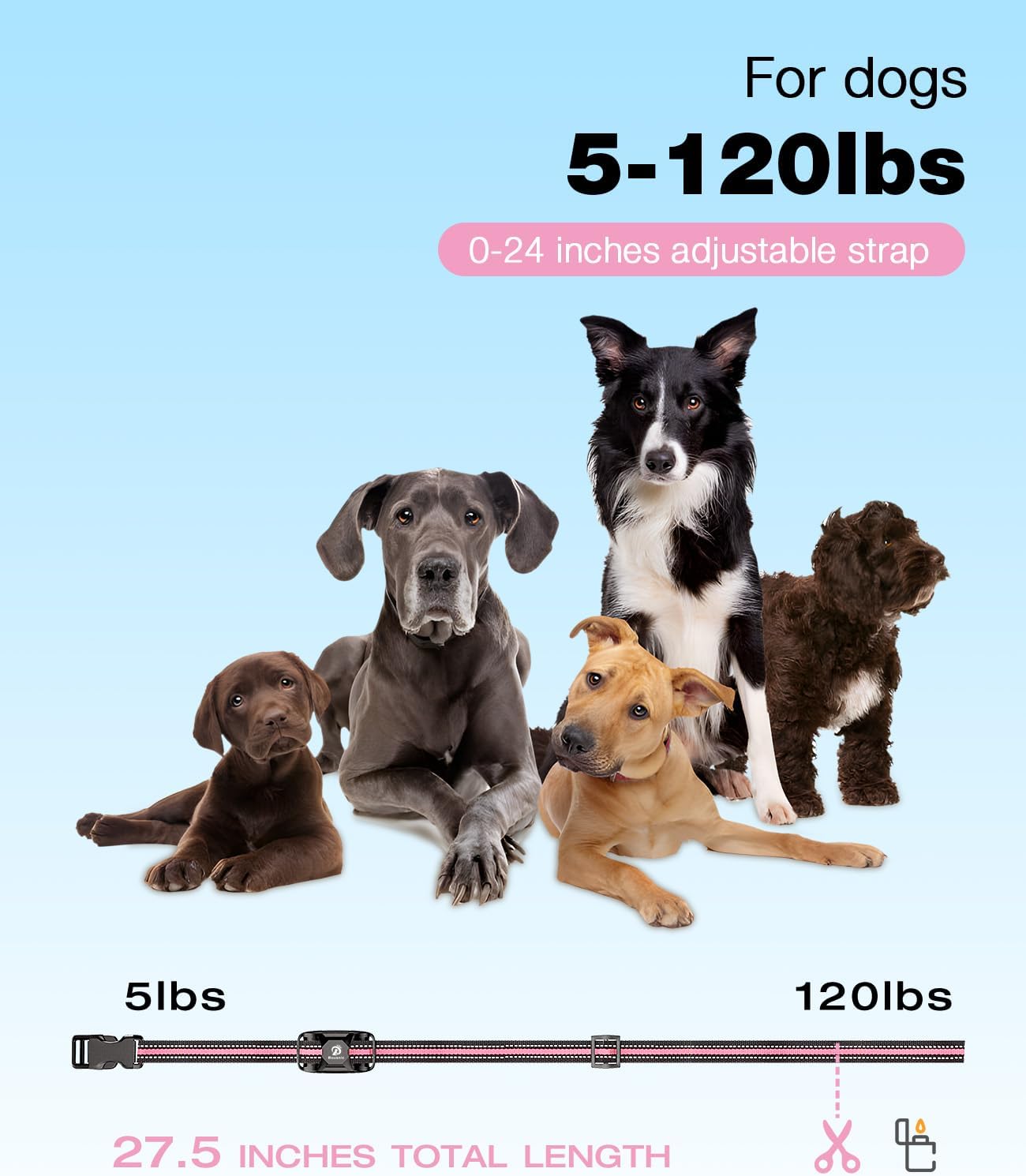 Bousnic Collar de choque para perro, collar de entrenamiento de per...