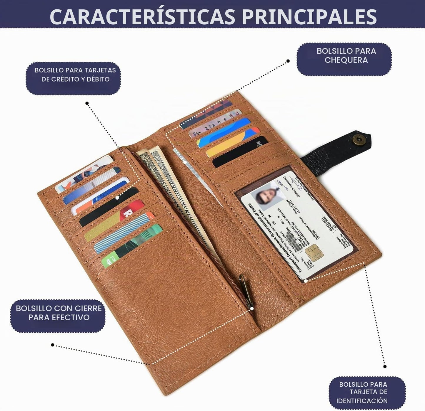 Merbaa Wild West Billetera de Cuero de Pelo de Vaca para Mujeres, l...
