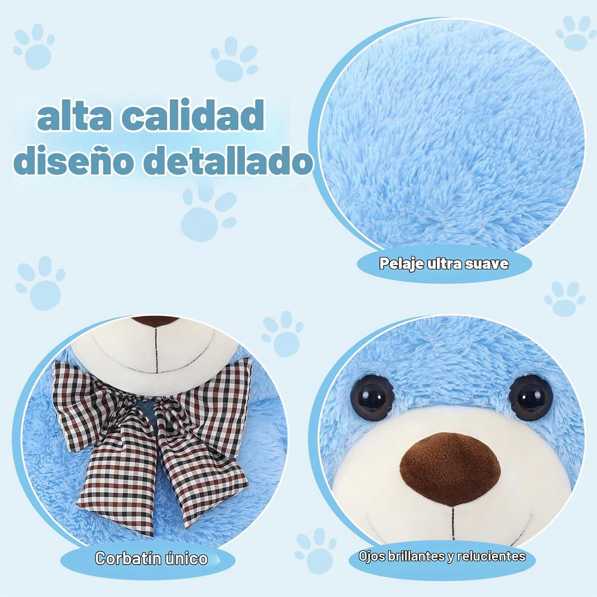 MaoGoLan - Oso de peluche azul y grande de 55 pulgadas, animal de p...