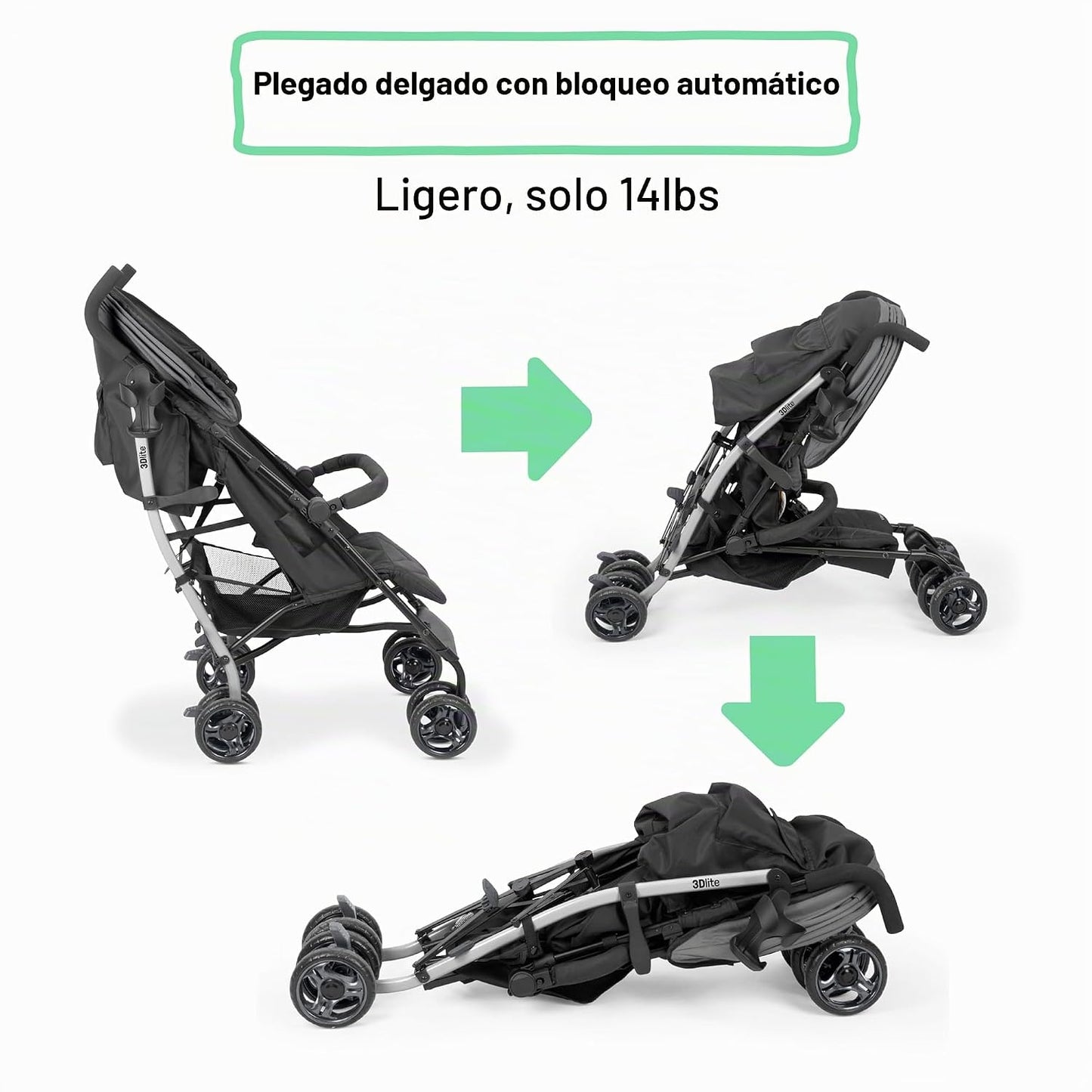 Ingenuity 3Dlite Jewel Convenience - Cochecito plegable ligero con...