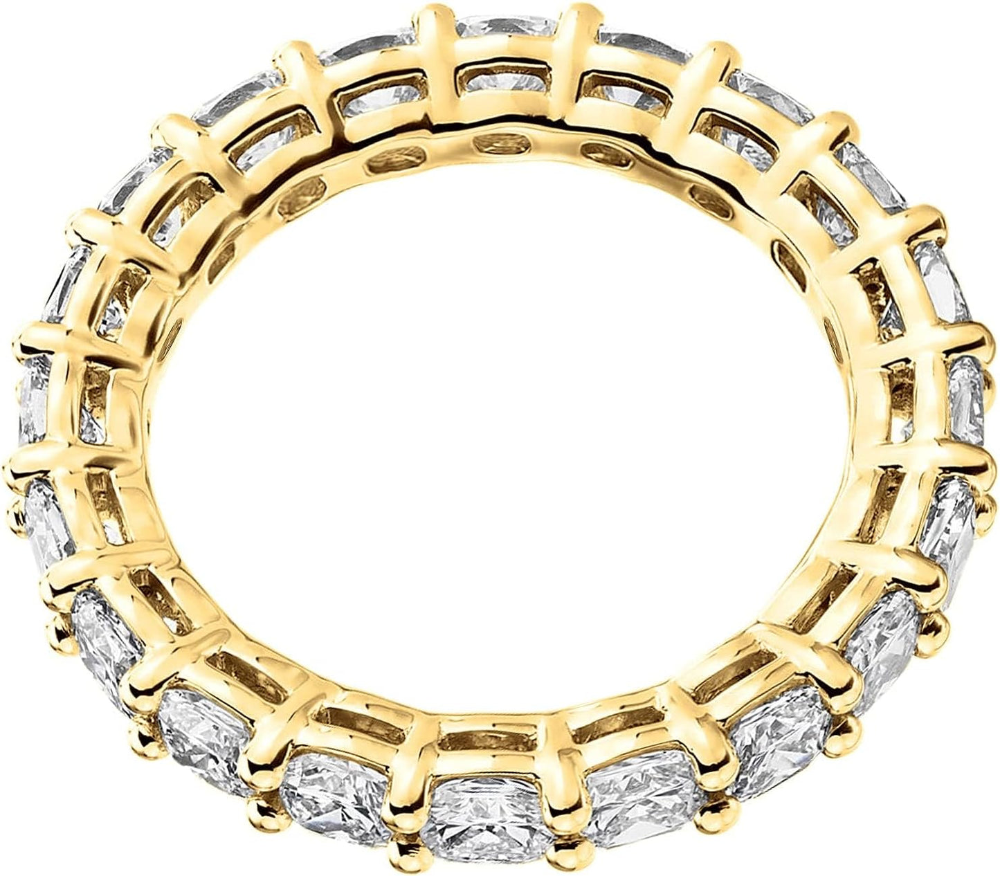 PAVOI Anillo de eternidad chapado en oro de 14 quilates para mujer...