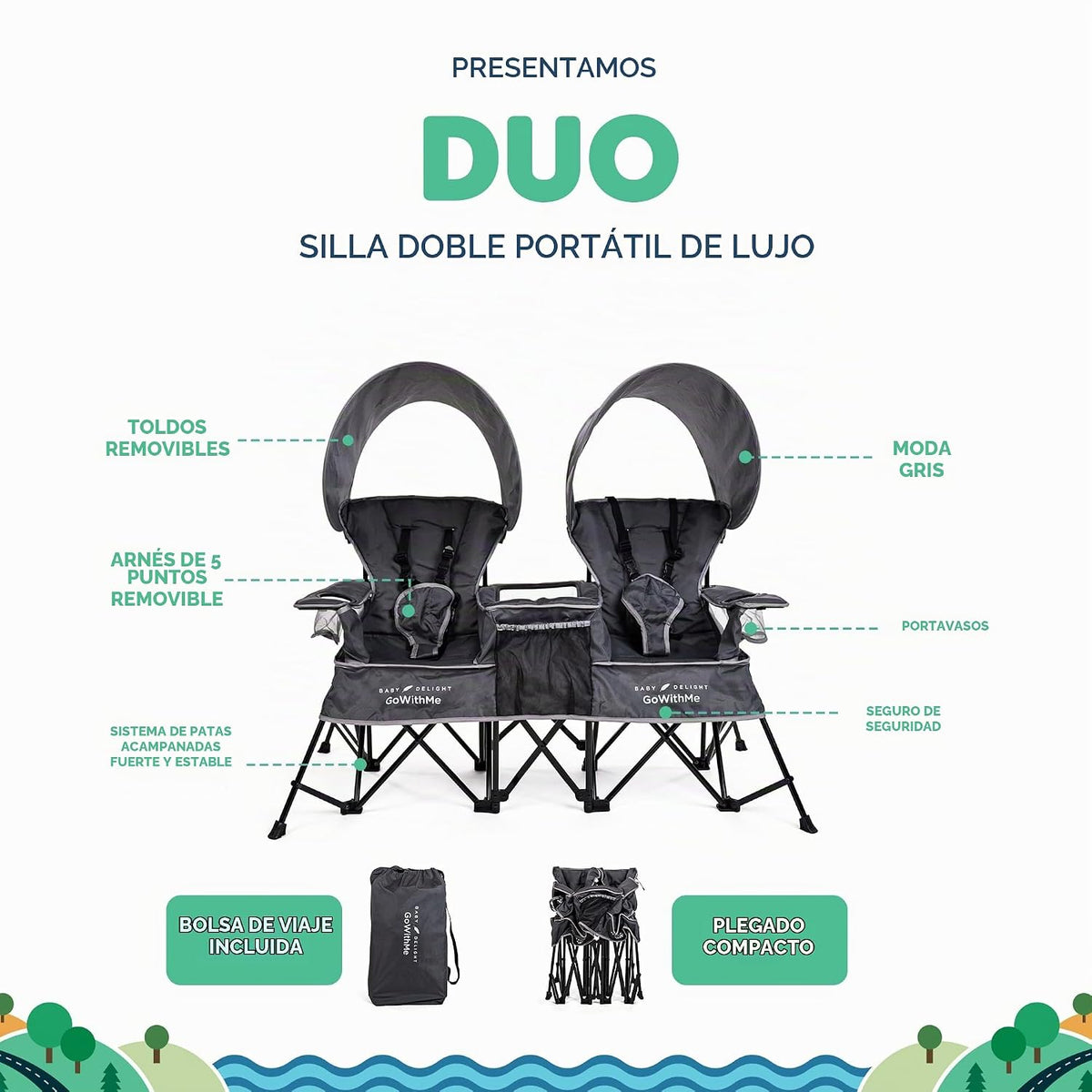 Baby Delight Go with Me Duo Deluxe - Silla portátil para niños, asi...