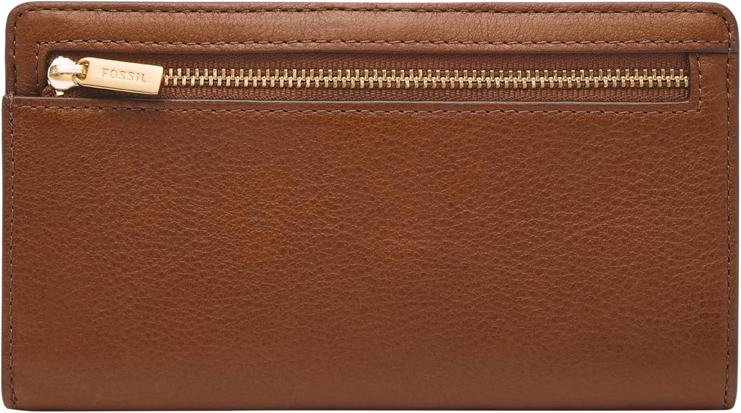 Fossil Cartera delgada de cuero Liza para mujer