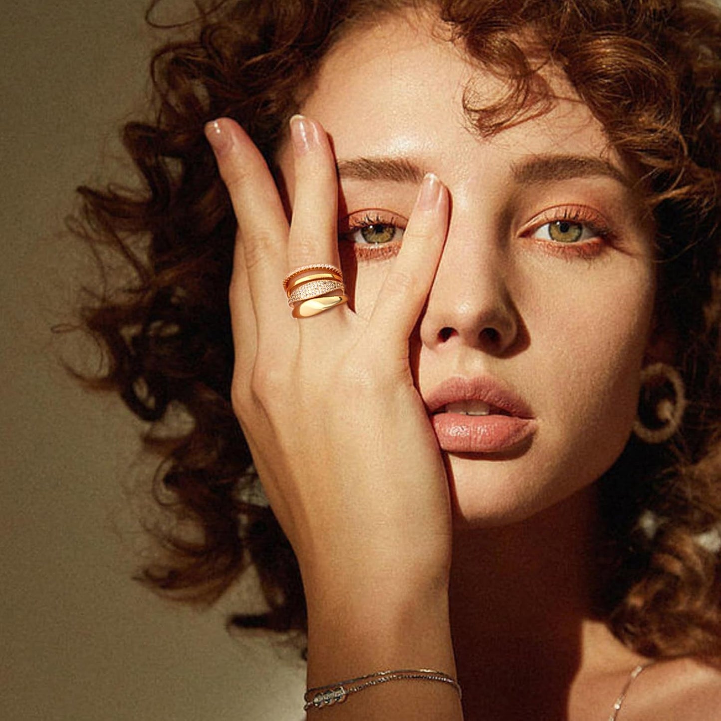 TOBENY Anillos de oro apilables para mujer sin deslustre, delicados...