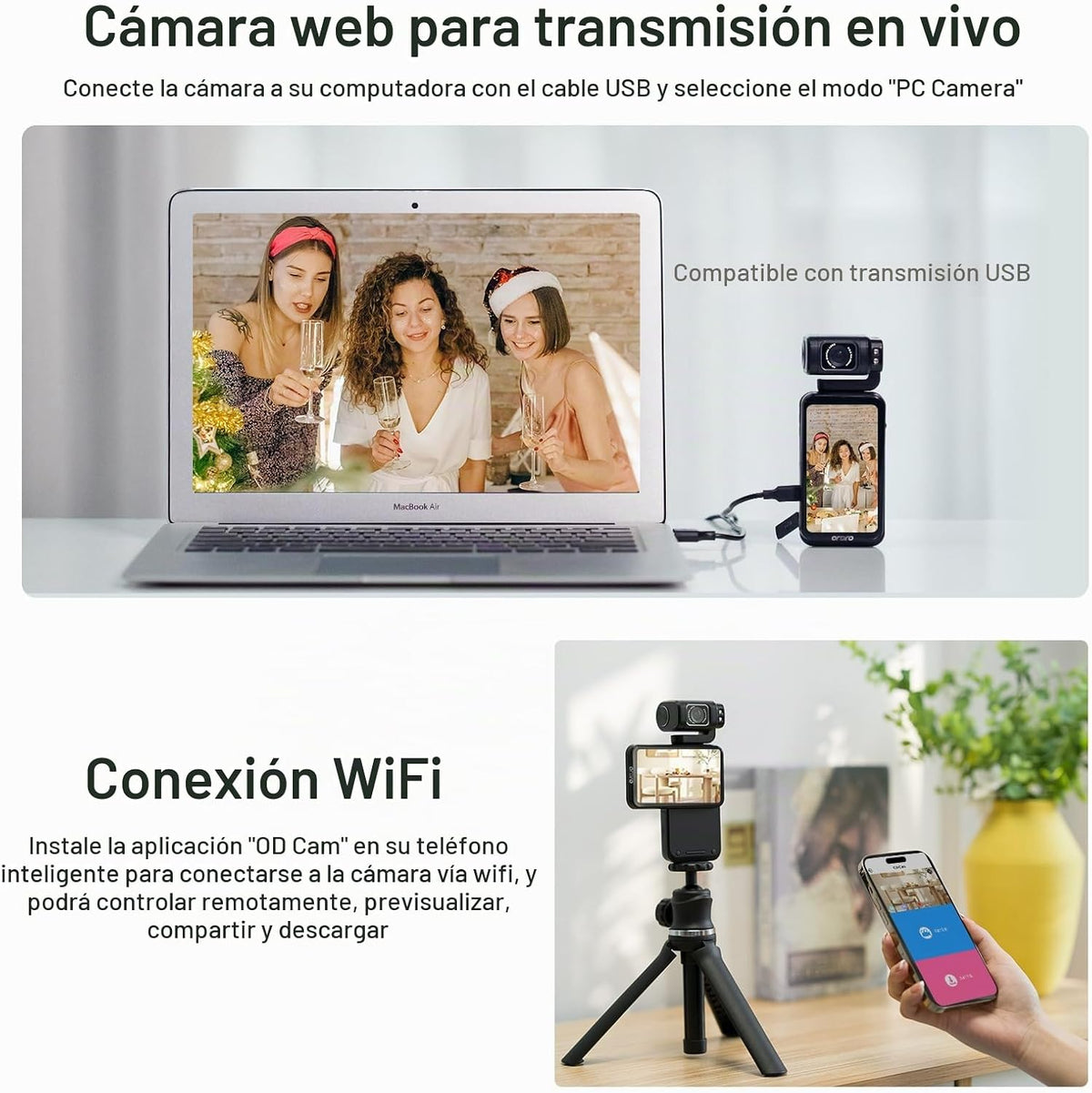 ORDRO Videocámara de video 5K, cámara digital portátil M3 48MP UHD...