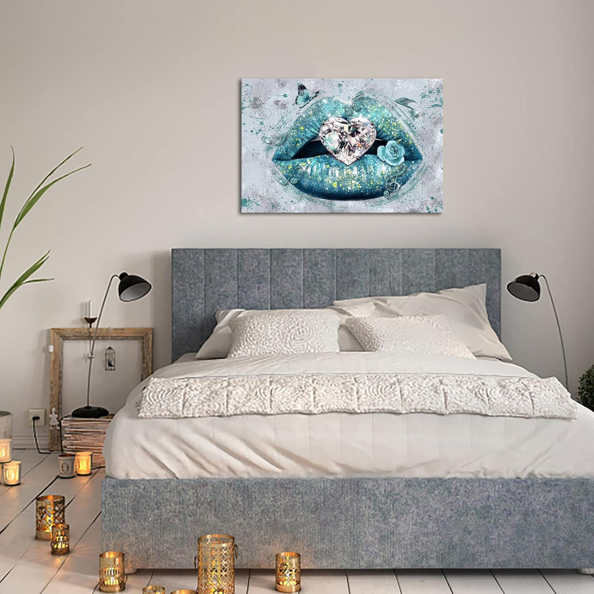 OuElegent Lienzo decorativo para pared con diseño de labios para mu...
