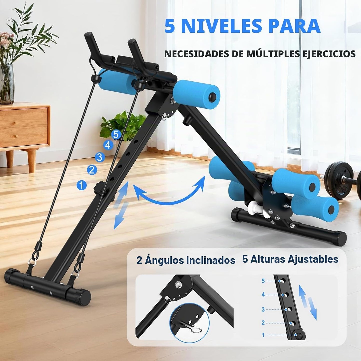 DERACY Máquina de entrenamiento abdominal ajustable para abdominale...