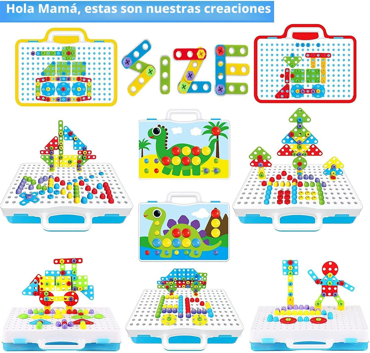 Parhlen Juguetes educativos, bloques de construcción, 244 piezas, d...
