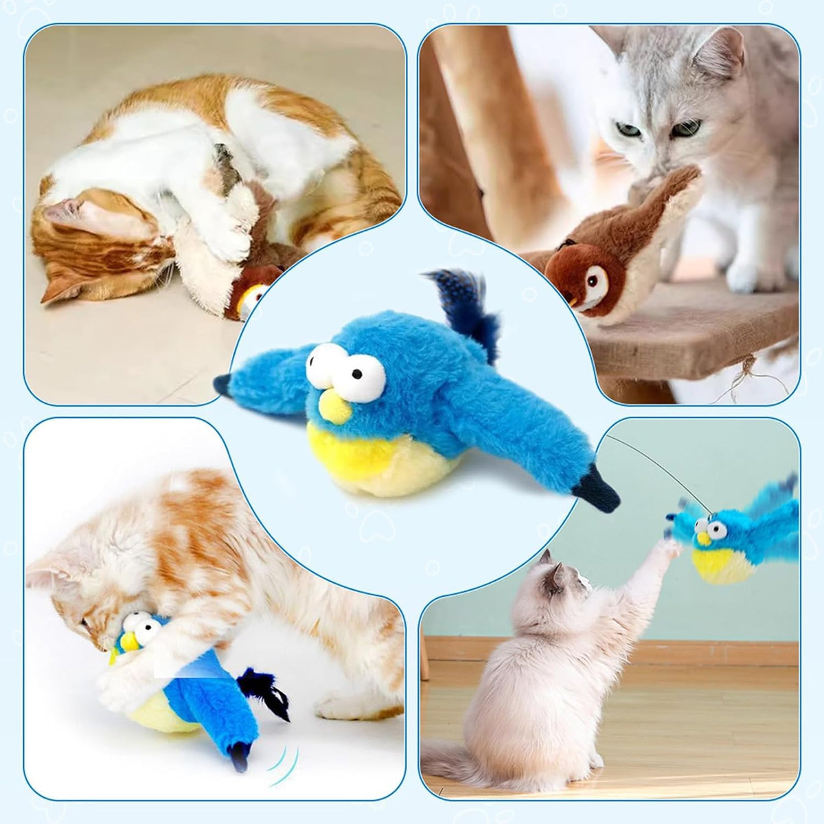 blueypet Juguete interactivo para gatos con alas aleteadas, nuevo j...