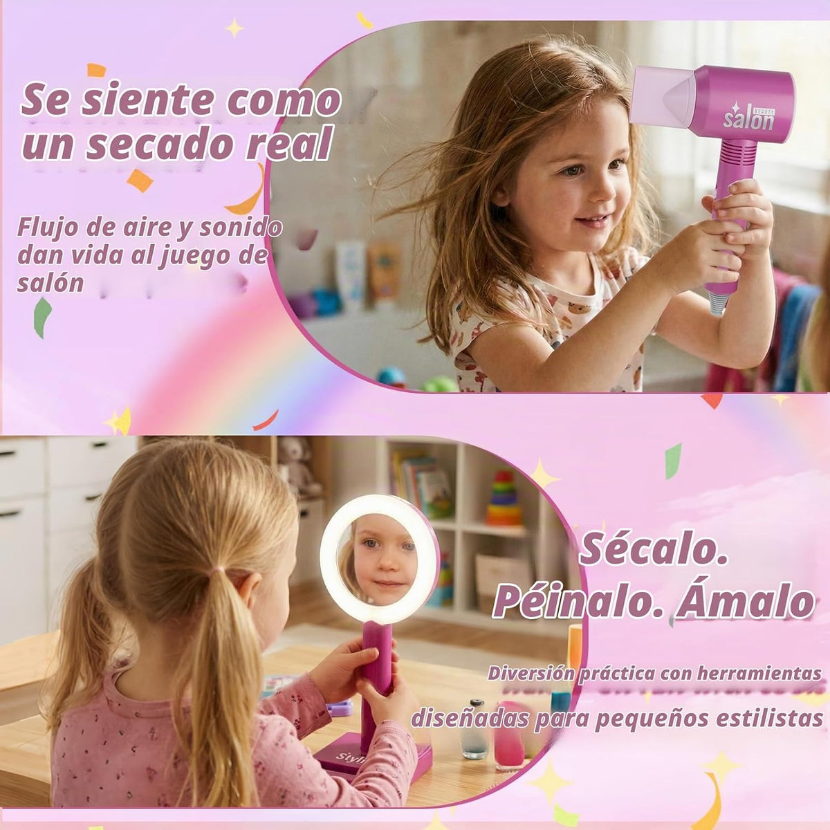 Kit de maquillaje de cabeza de muñeca de princesa para niñas, juego...