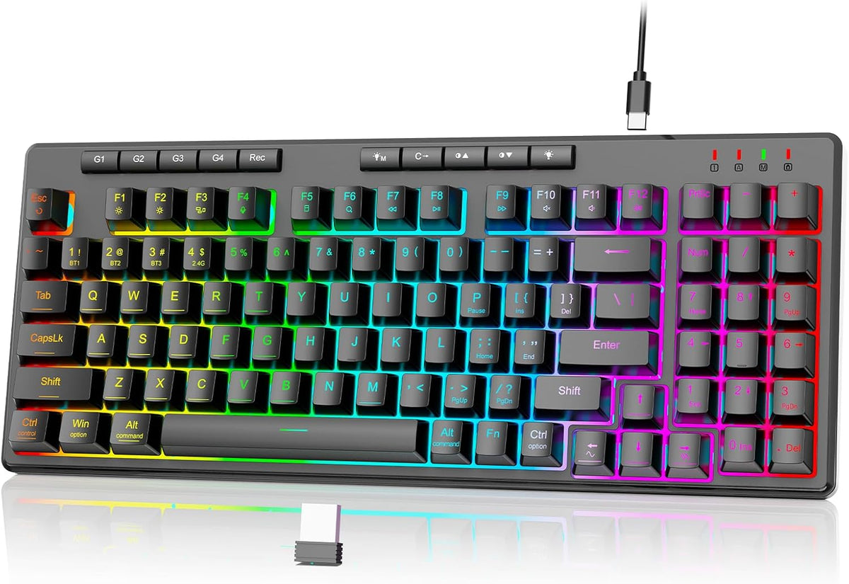 Redragon K517 Pro teclado inalámbrico para juegos, retroiluminación...