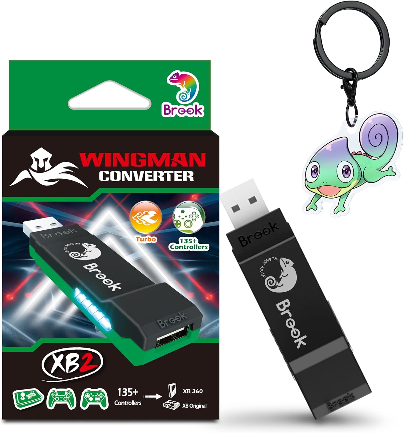 Brook Wingman XB 2 Convertidor con Llavero - Adaptador de Controlad...