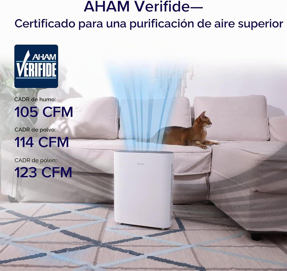 LEVOIT Purificador de aire para dormitorio del hogar, limpiador sil...