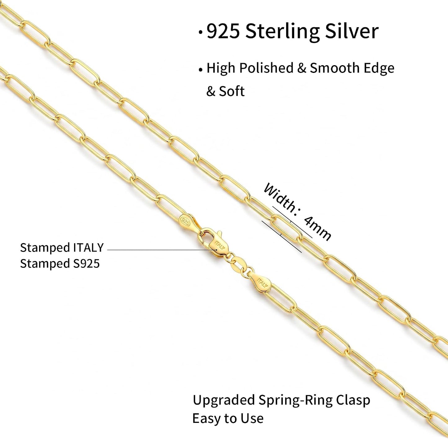 BLThing Collar de plata de ley S925 para mujer, collar de cadena de...