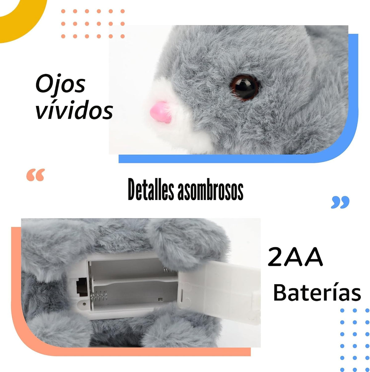 Hopearl - Conejo saltarín, juguete de peluche interactivo electróni...