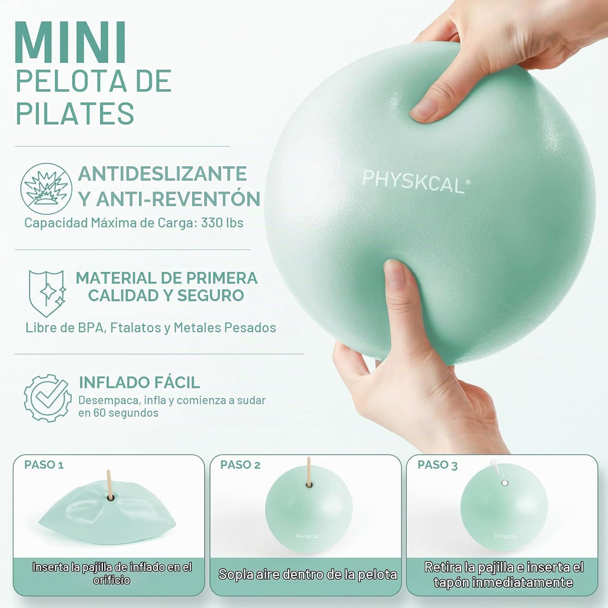 Kit de Pilates PhysKcal, anillo de pilates de 15 pulgadas con 1 bol...
