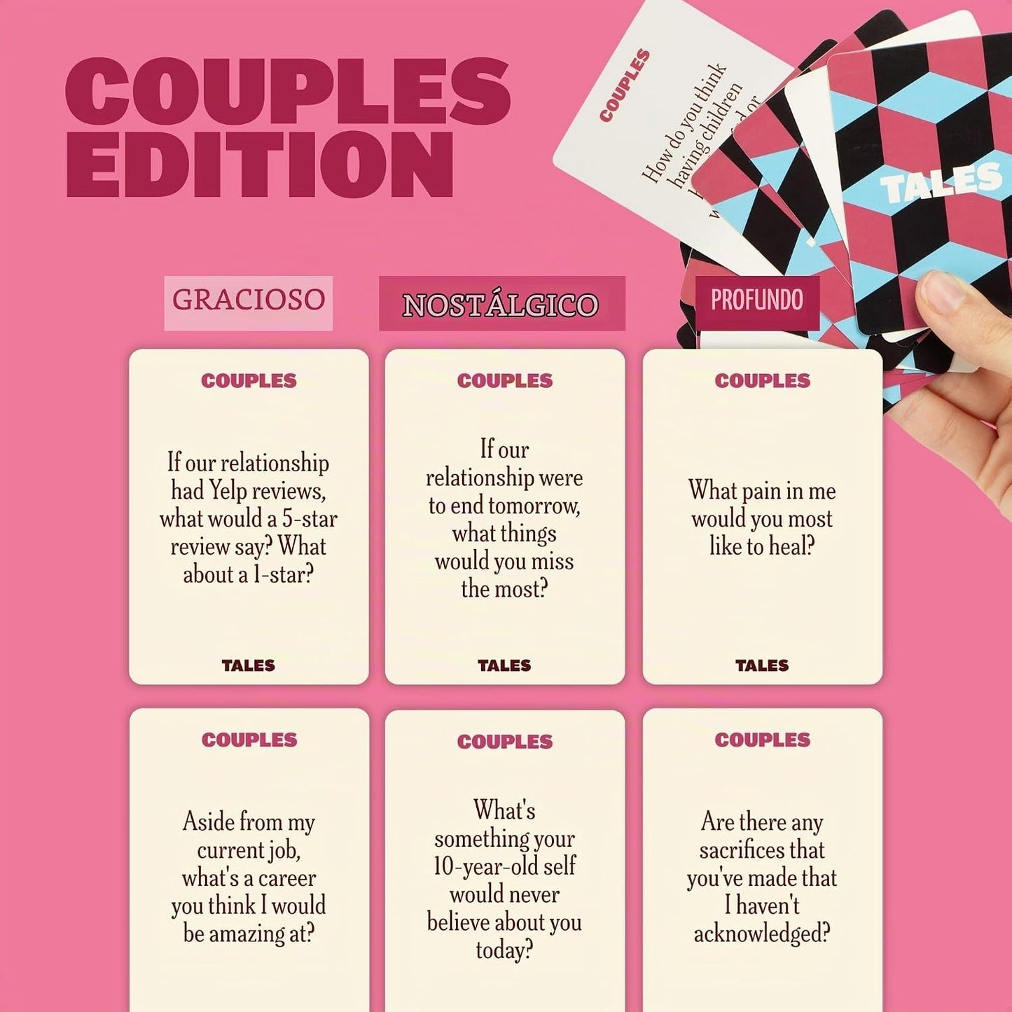 TALES 150 tarjetas de inicio de conversación, edición para parejas,...