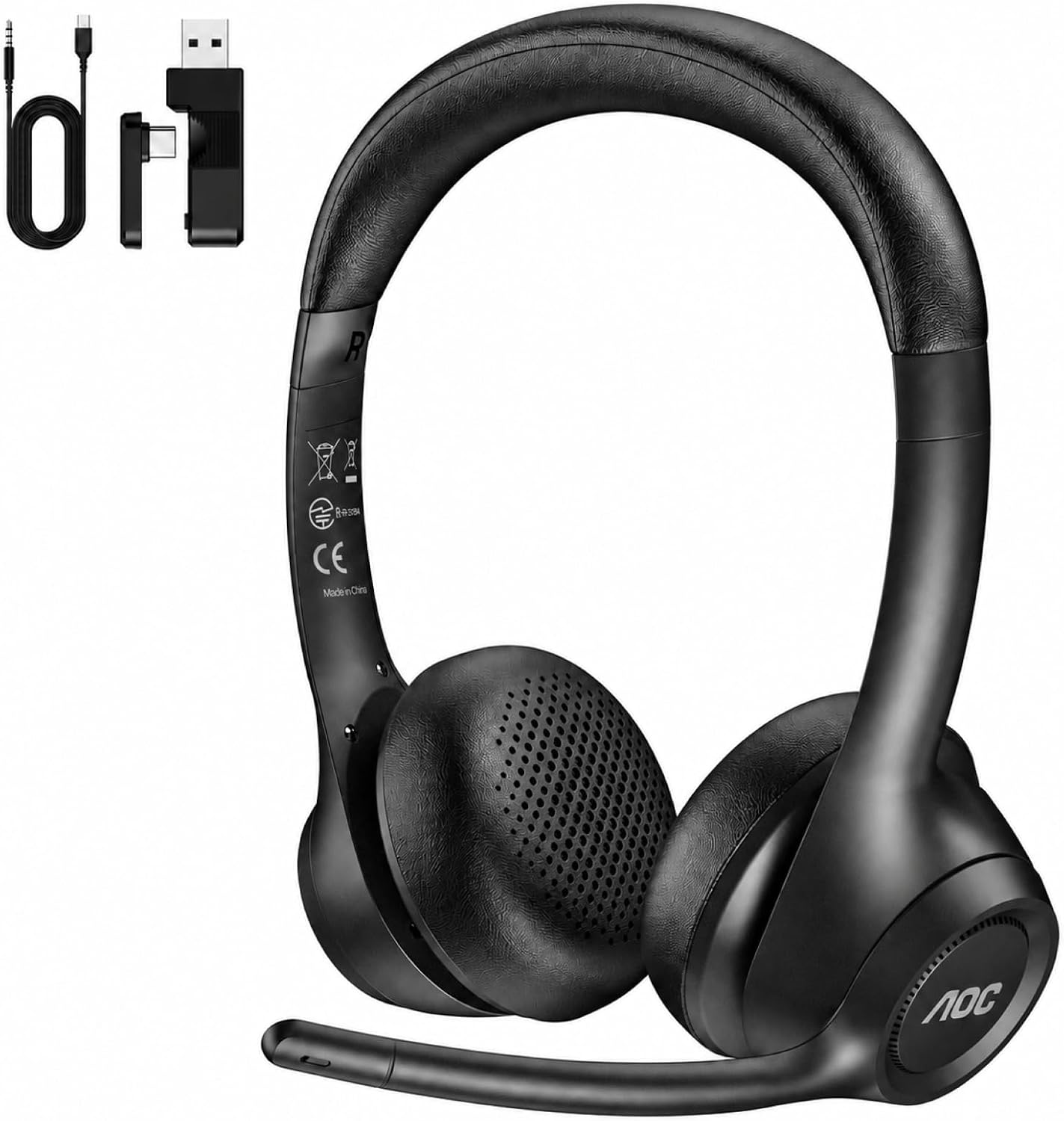 AOC Auriculares inalámbricos con micrófono para el trabajo, cancela...