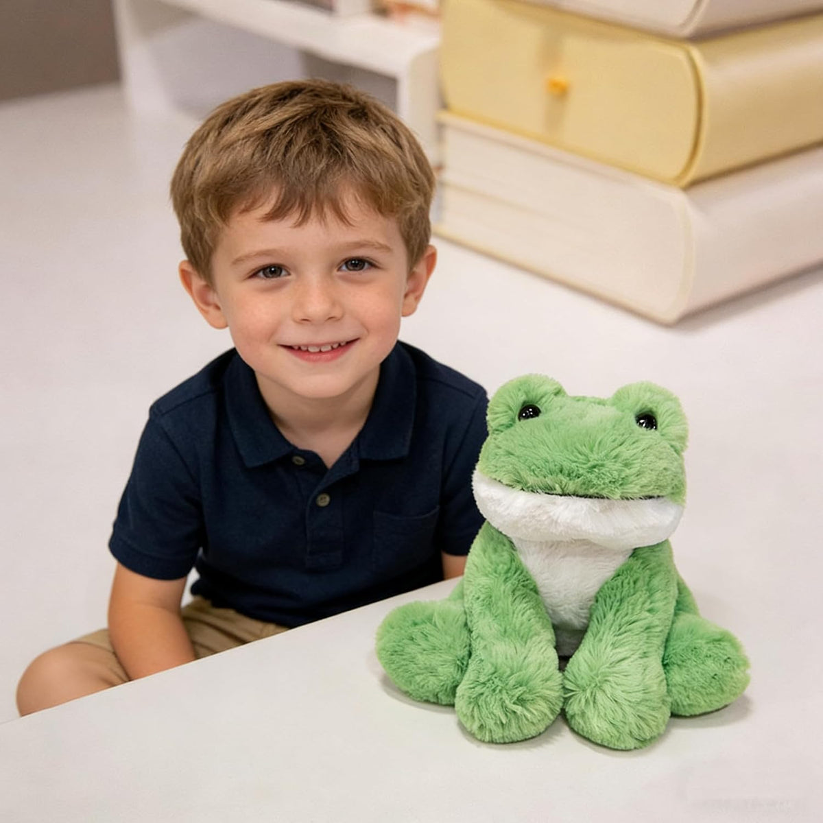 YUKOUQIAN Peluche de rana de 8 pulgadas para niñas y niños, Navidad...