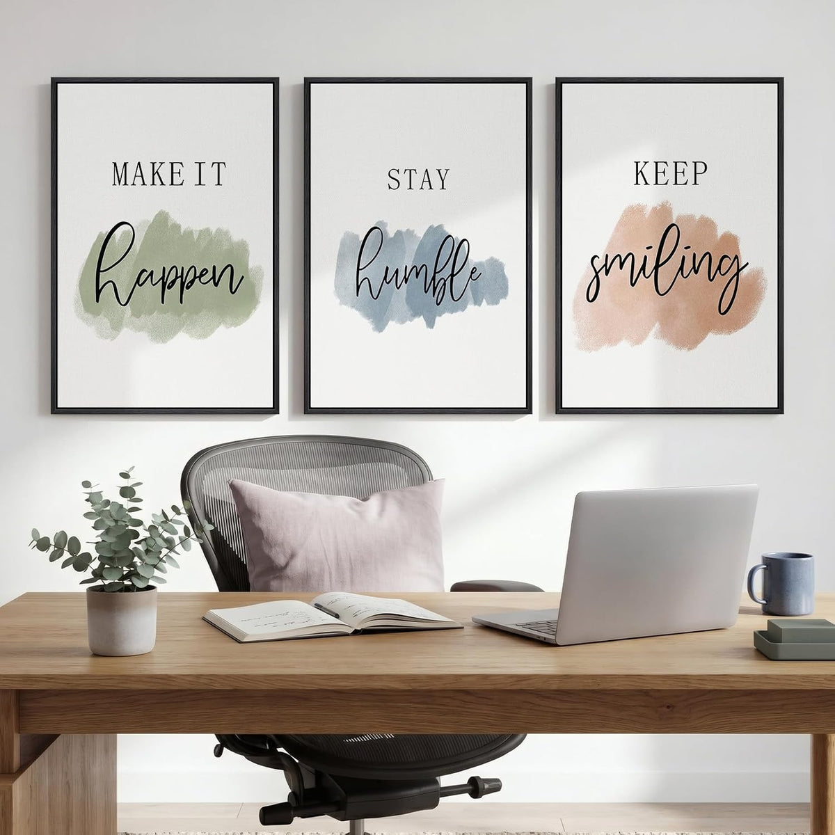 Arte de pared motivacional enmarcado para decoración de oficina, 3...