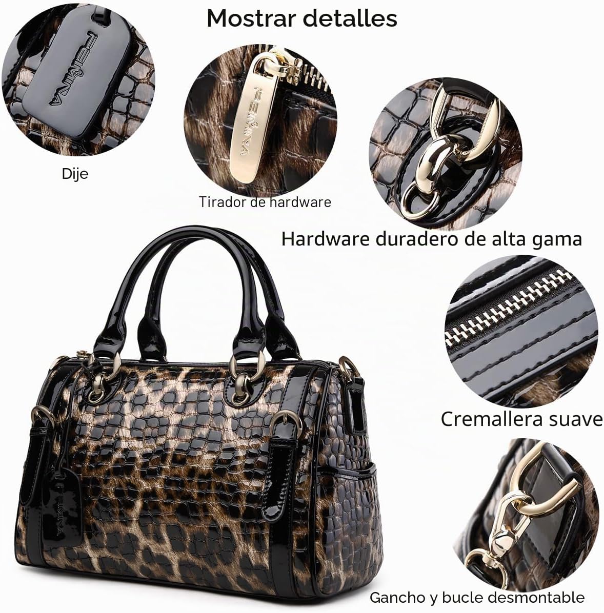 FEIMINA Monederos de cuero genuino para mujer, bolsos de diseñador...