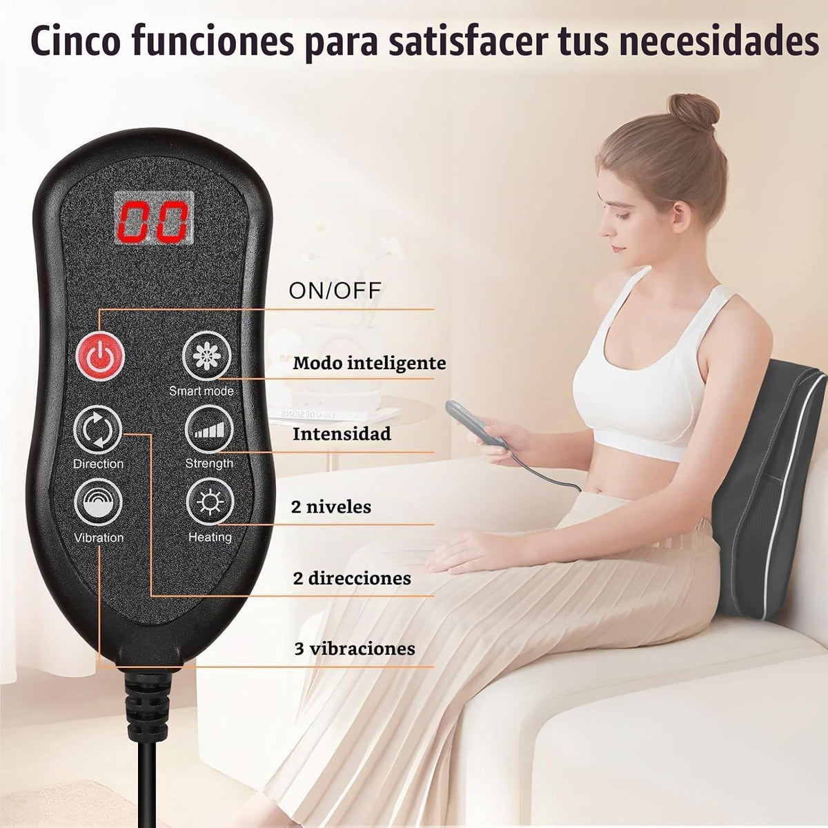 hlthsky Shiatsu Masajeador de espalda y cuello con calor, masajeado...