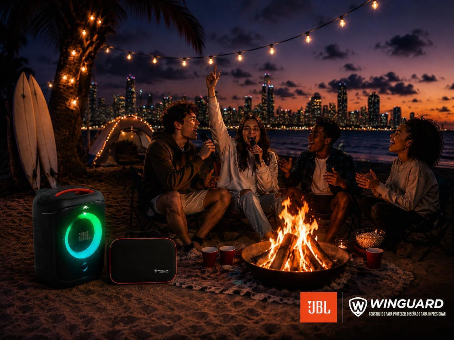 JBL Sistema inalámbrico de dos micrófonos con receptor de doble can...