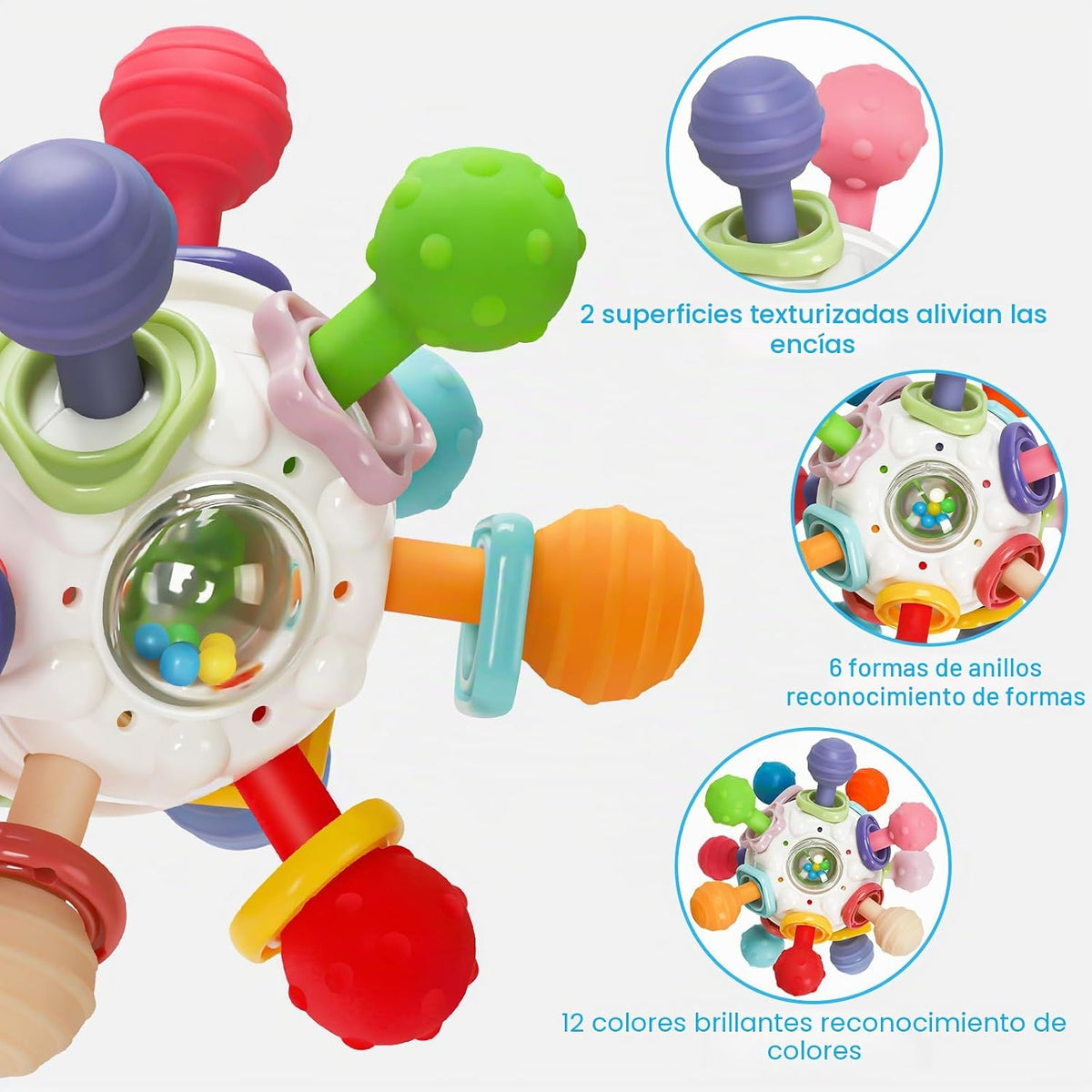 TOHIBEE - Juguete sensorial Montessori de dentición para bebés, de...