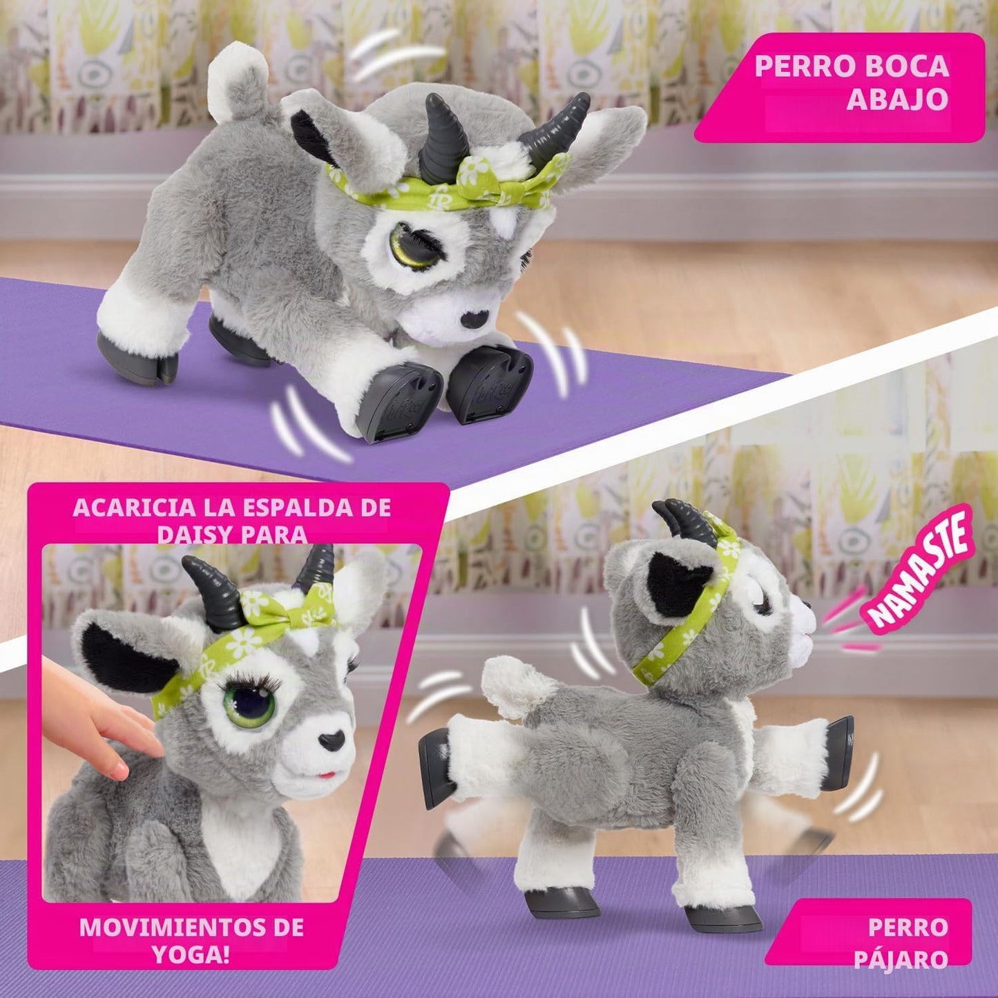 FurReal Daisy la Cabra de Yoga Juguetes Interactivos, Peluche Reali...