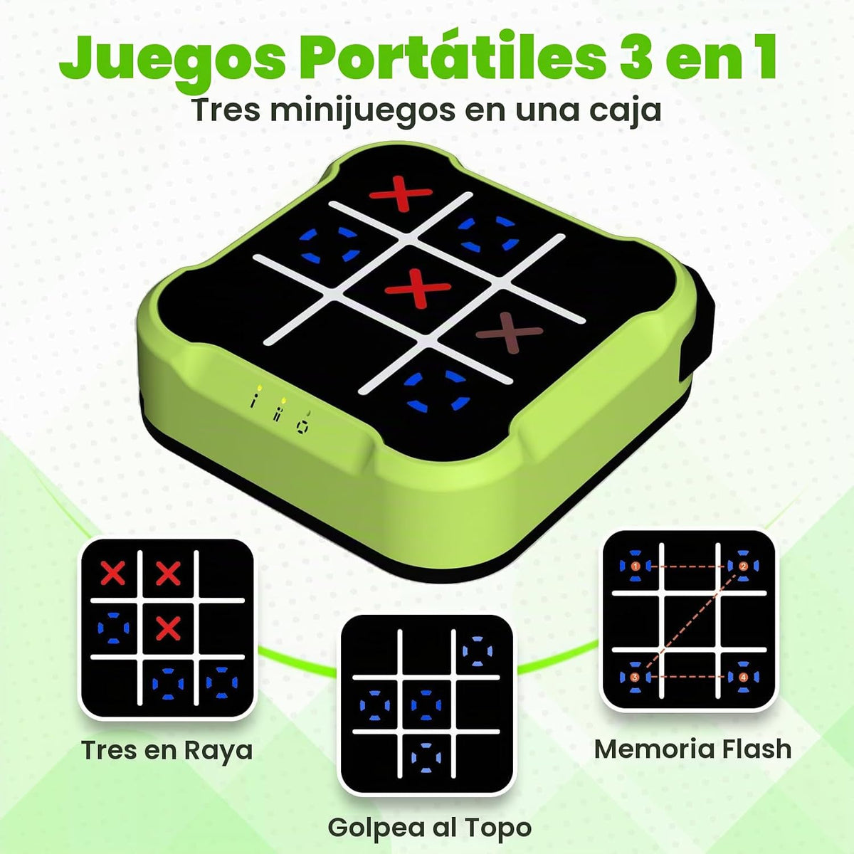 Juego electrónico Tic Tac Toe Bolt, Juego de mesa digital portátil,...