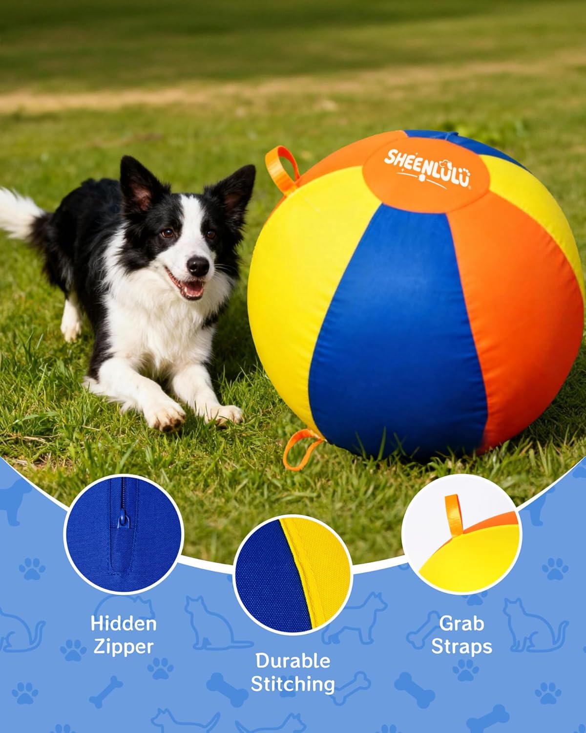 SHEENLULU Pelota de pastoreo para perros, bolas de entrenamiento pa...
