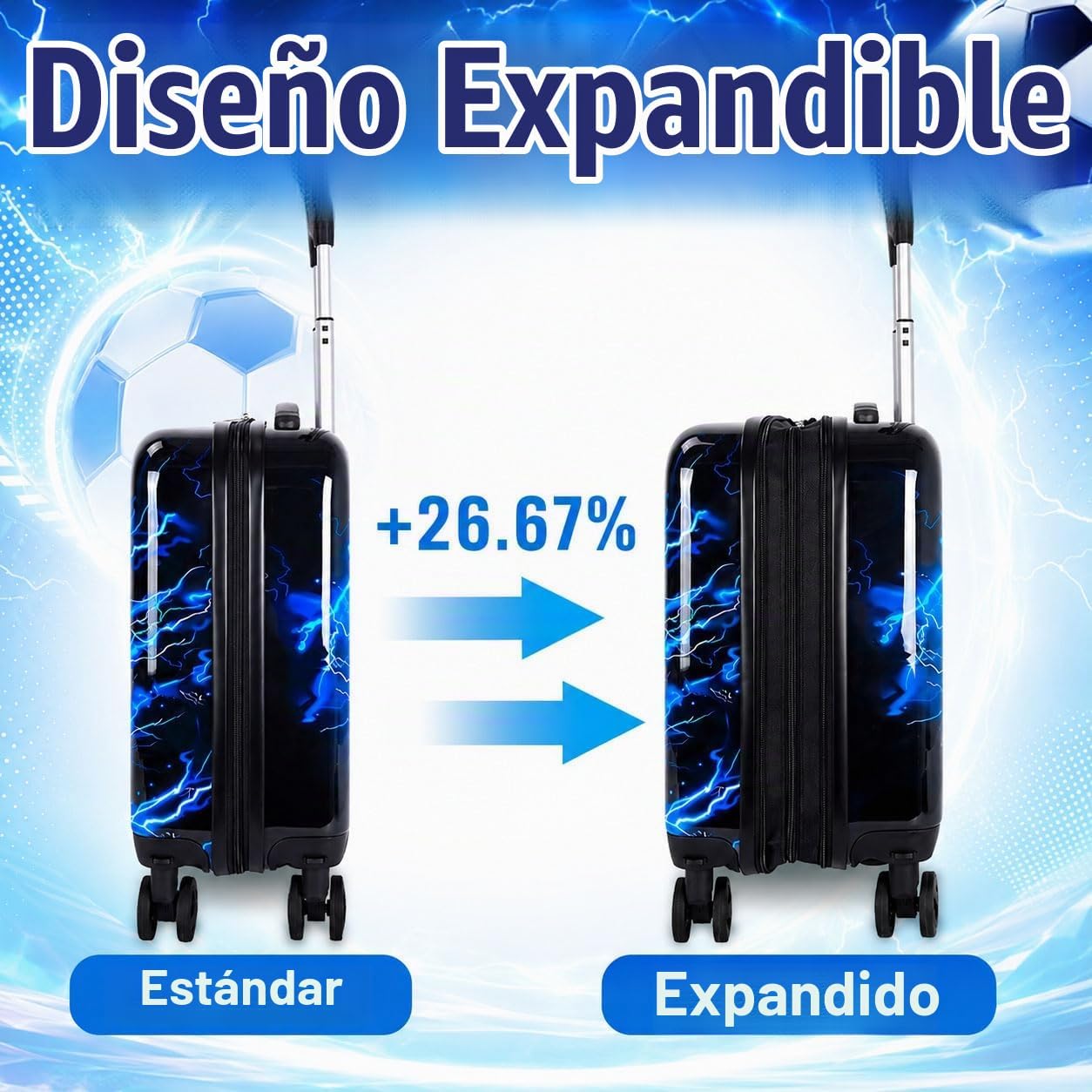Juego de 5 maletas para niños, aprobado por aerolíneas con ruedas g...