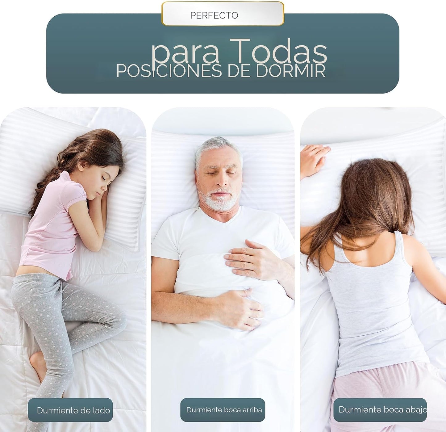 Utopia Bedding - Almohadas de cama para dormir de tamaño estándar (...