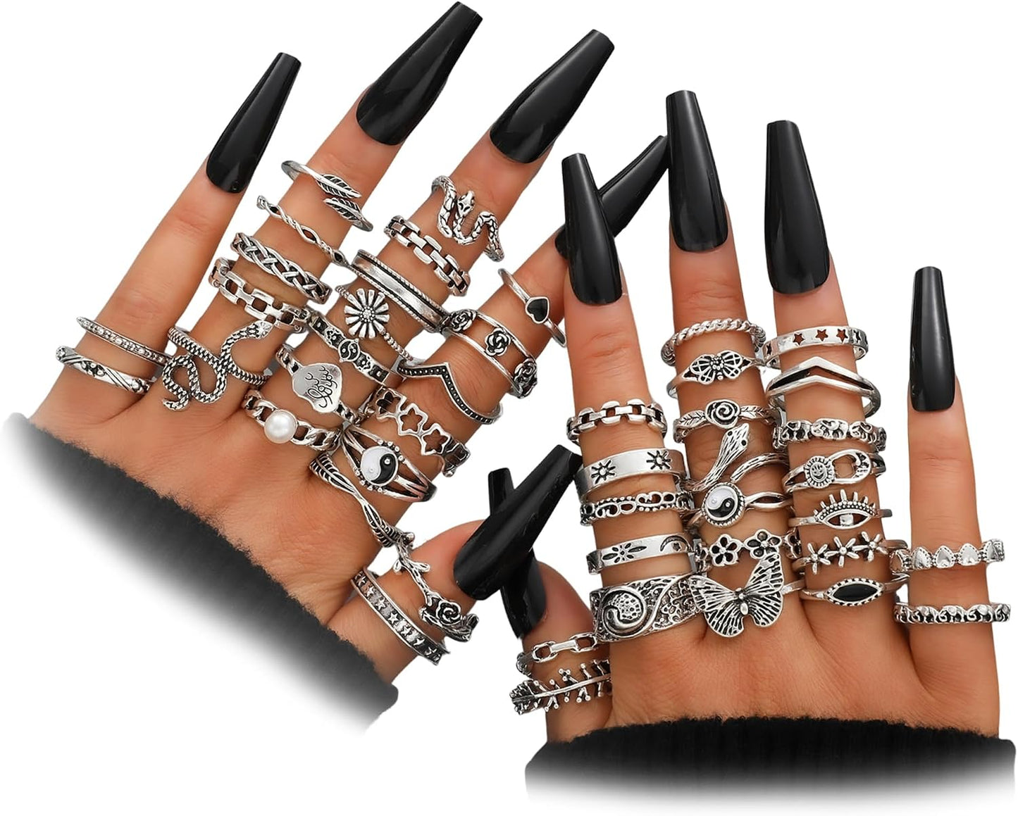 YEEZII Juego de 68 anillos para nudillos, dorados, para mujeres, ap...