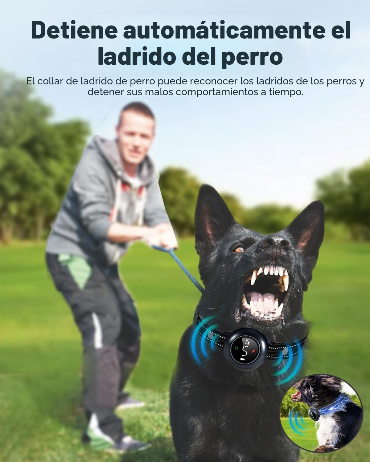 Collar de choque para perro de 2 en 1 y collar antiladrido para per...