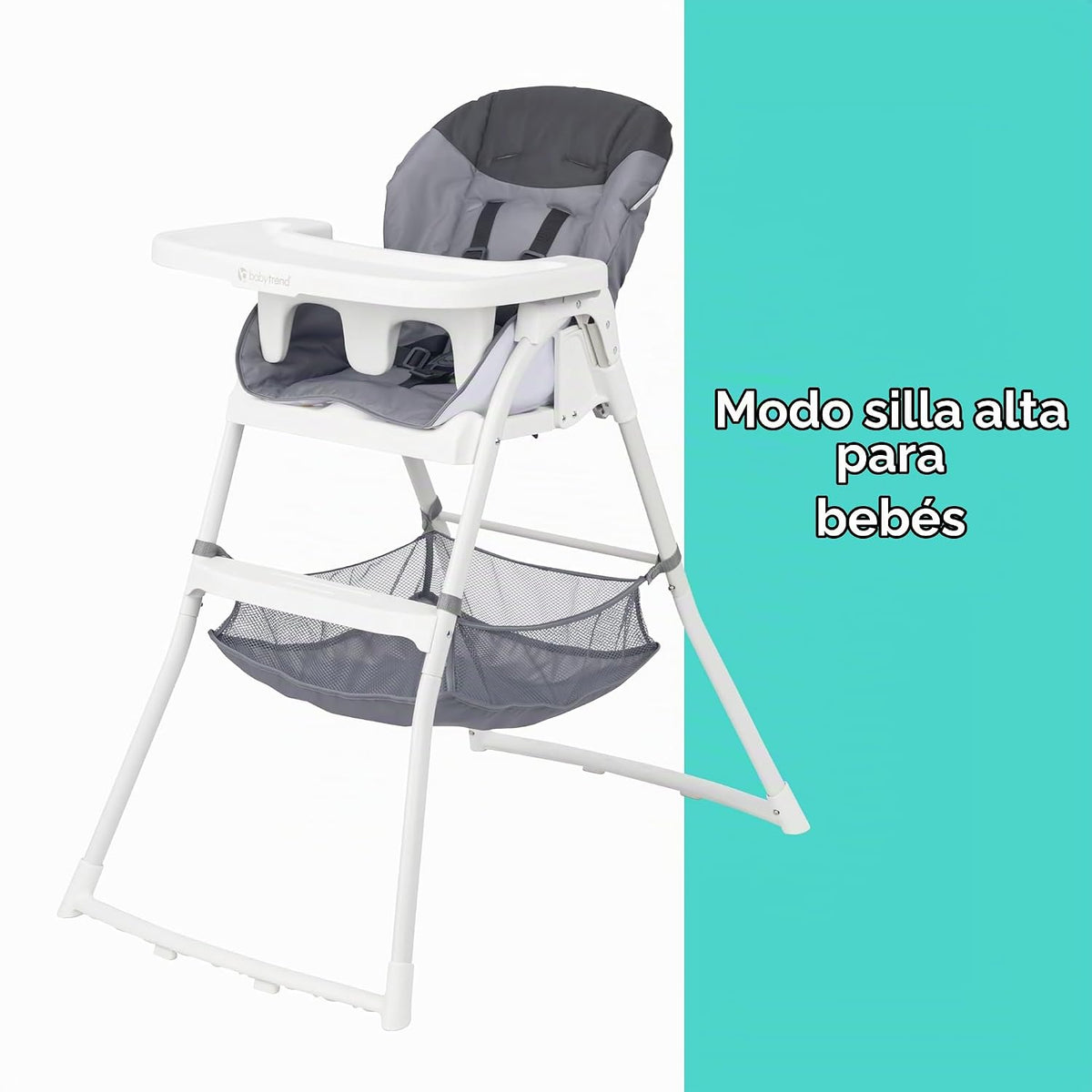 Baby Trend Silla Alta Plegable de Diseño Plano, Gris Estelar