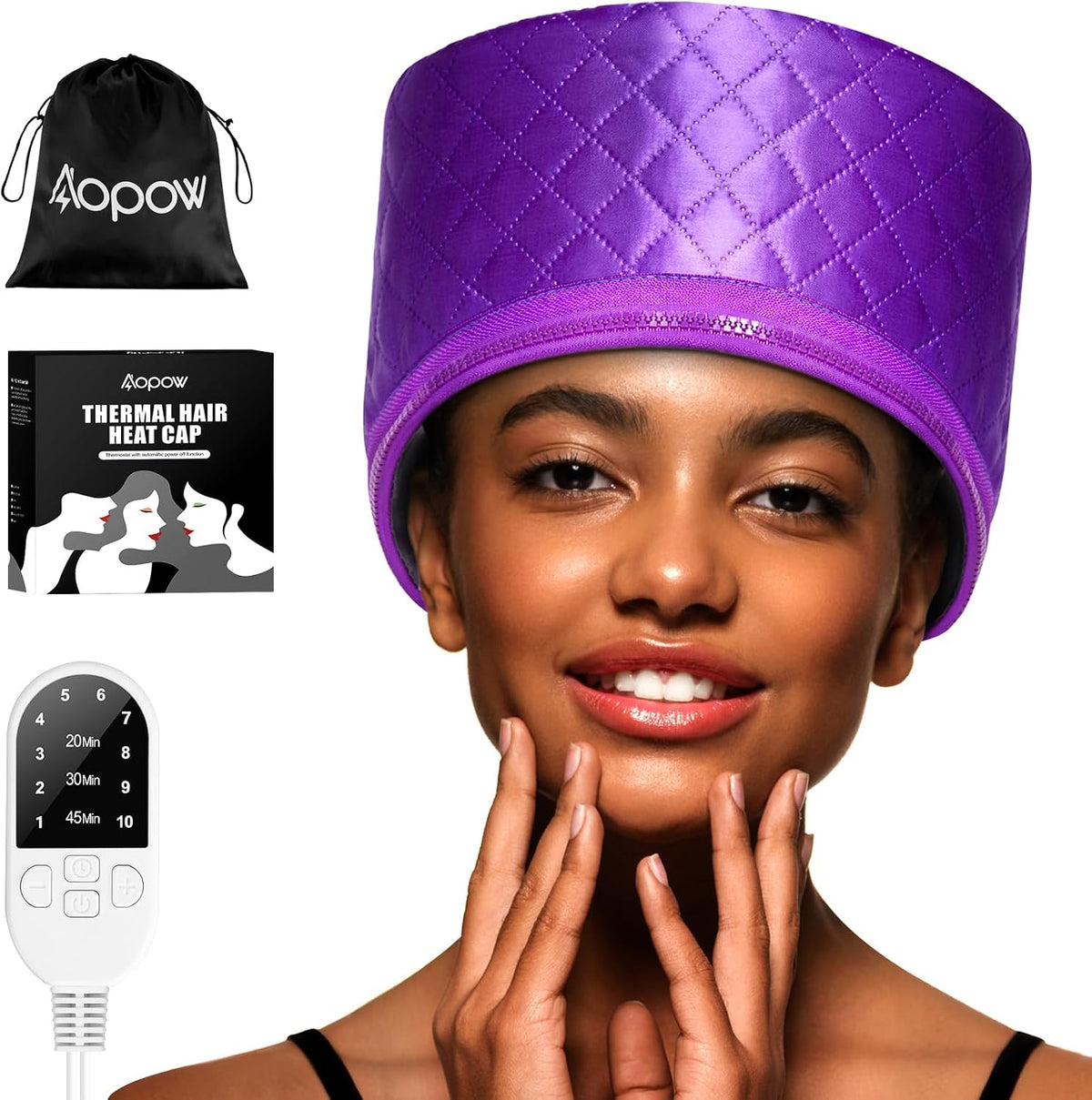 Gorro térmico de vapor para tratamiento natural del cabello: gorro...
