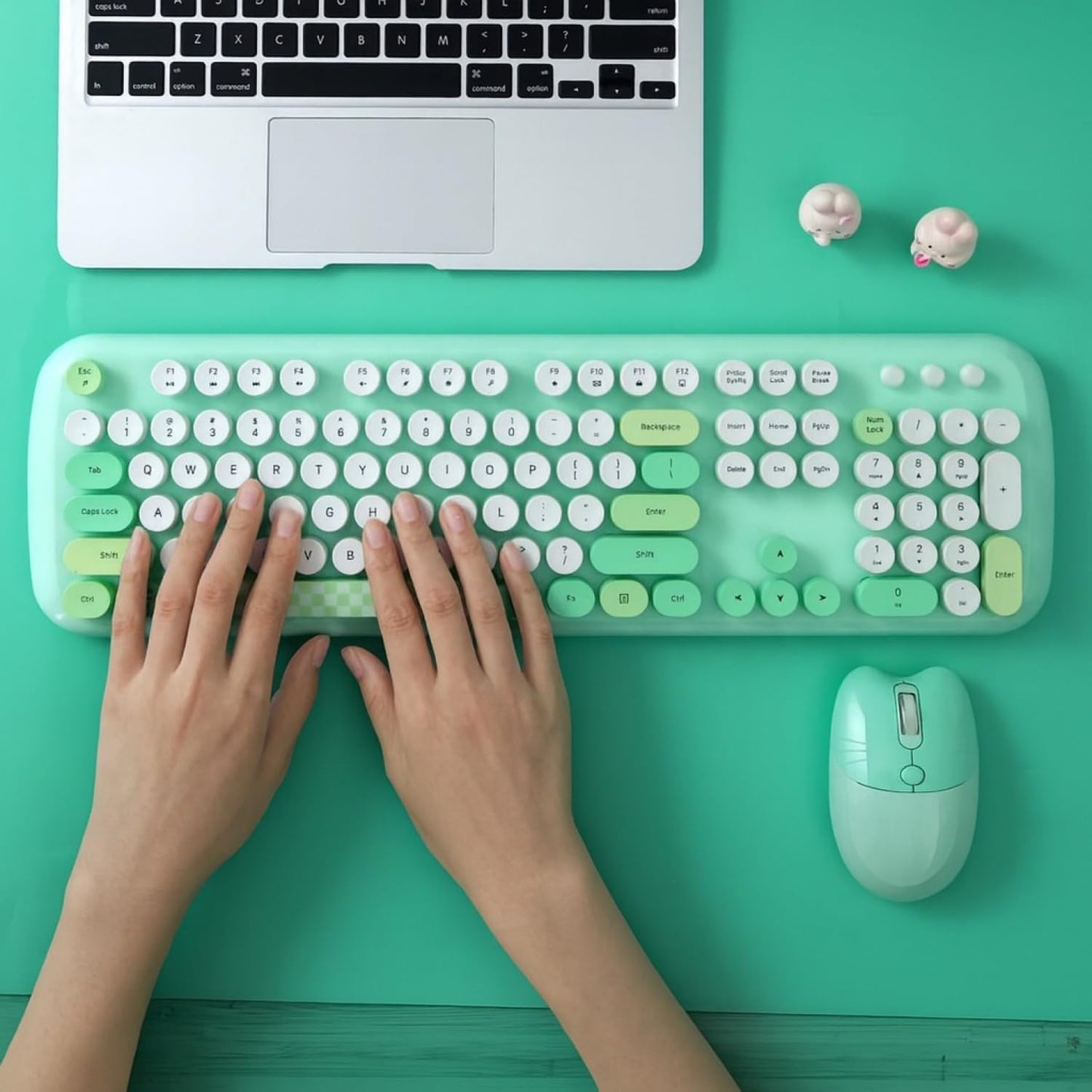 SaharaCase - Combo de teclado y mouse inalámbricos con clic silenci...